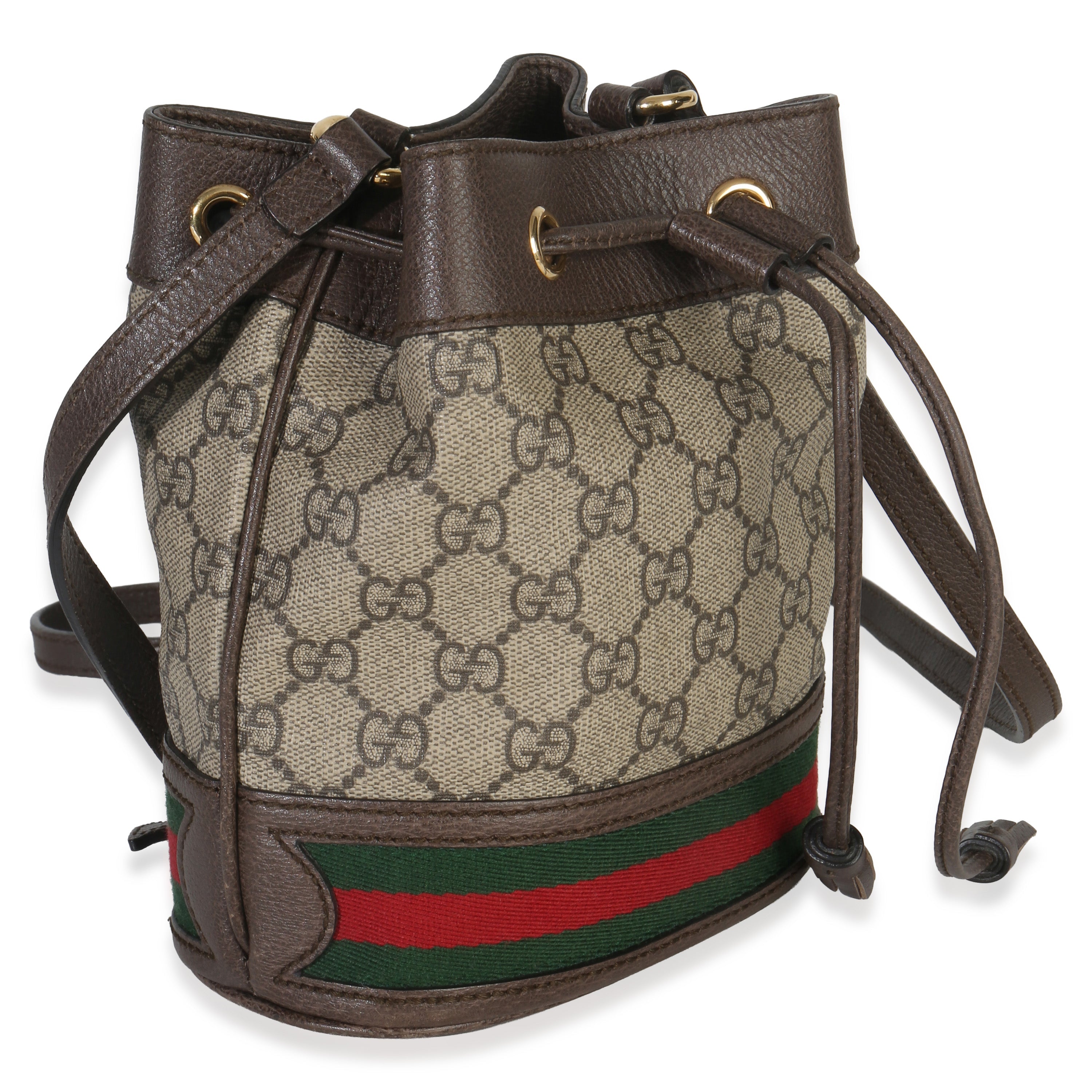 Beige GG Supreme Canvas Ophidia Mini Bucket Bag