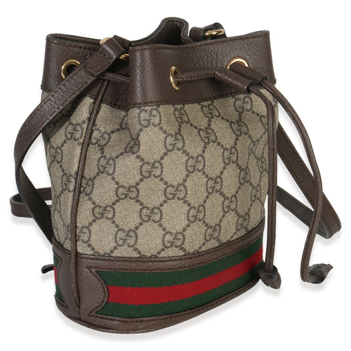 Beige GG Supreme Canvas Ophidia Mini Bucket Bag