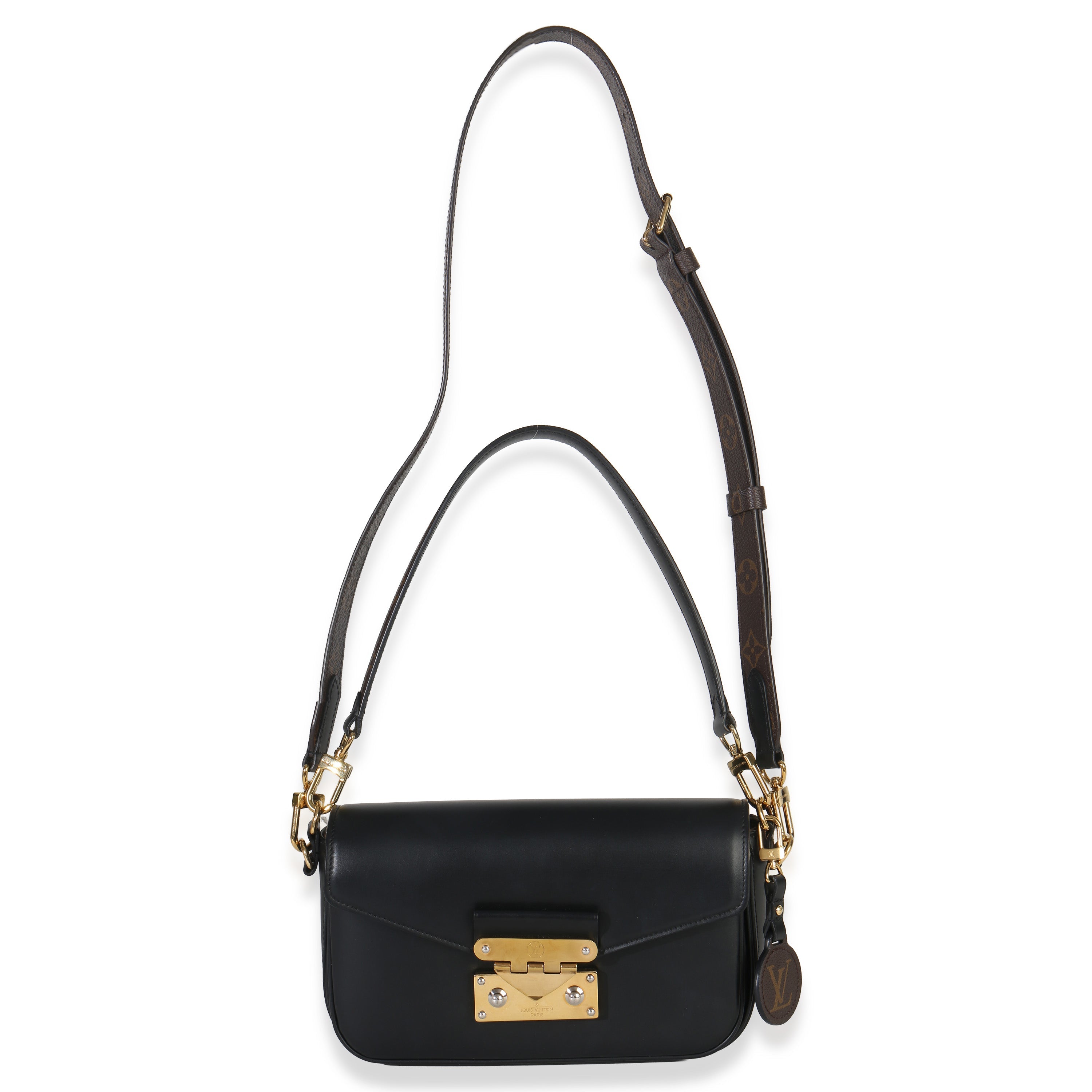 Black Calfskin Monogram Swing Bag
