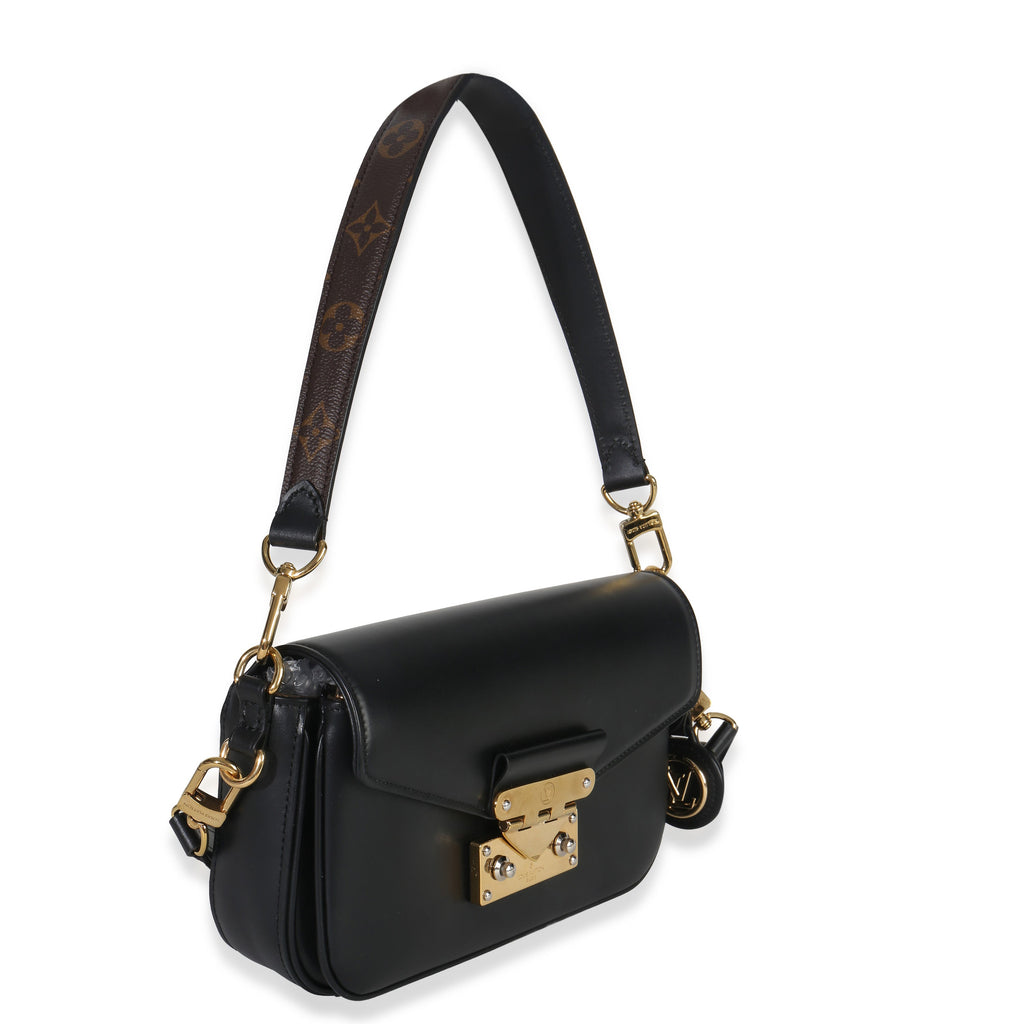 Black Calfskin Monogram Swing Bag