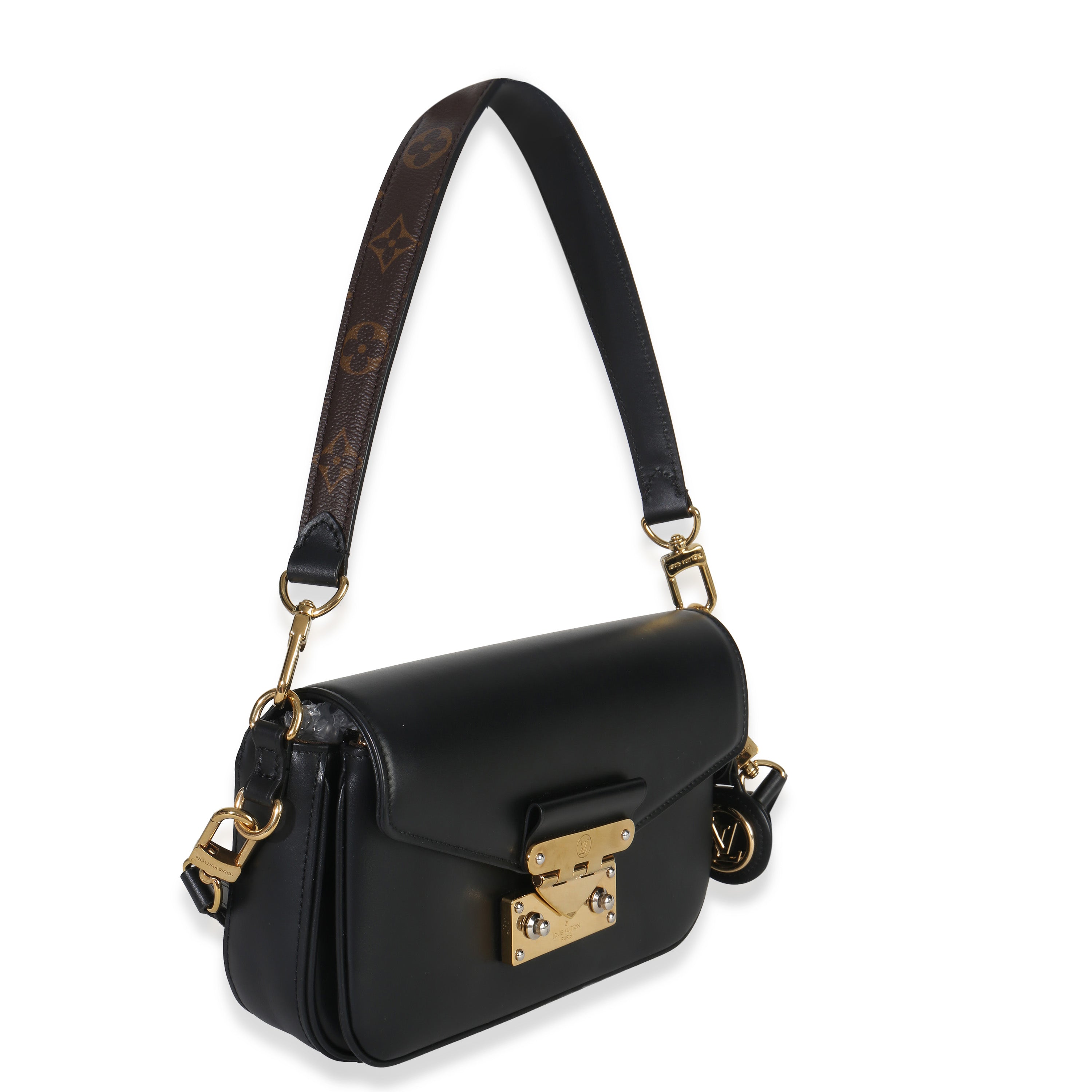 Black Calfskin Monogram Swing Bag