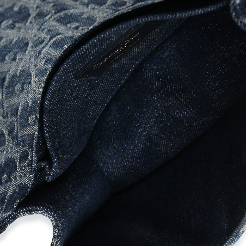 Blue Denim Oblique 30 Montaigne East West Chain Bag