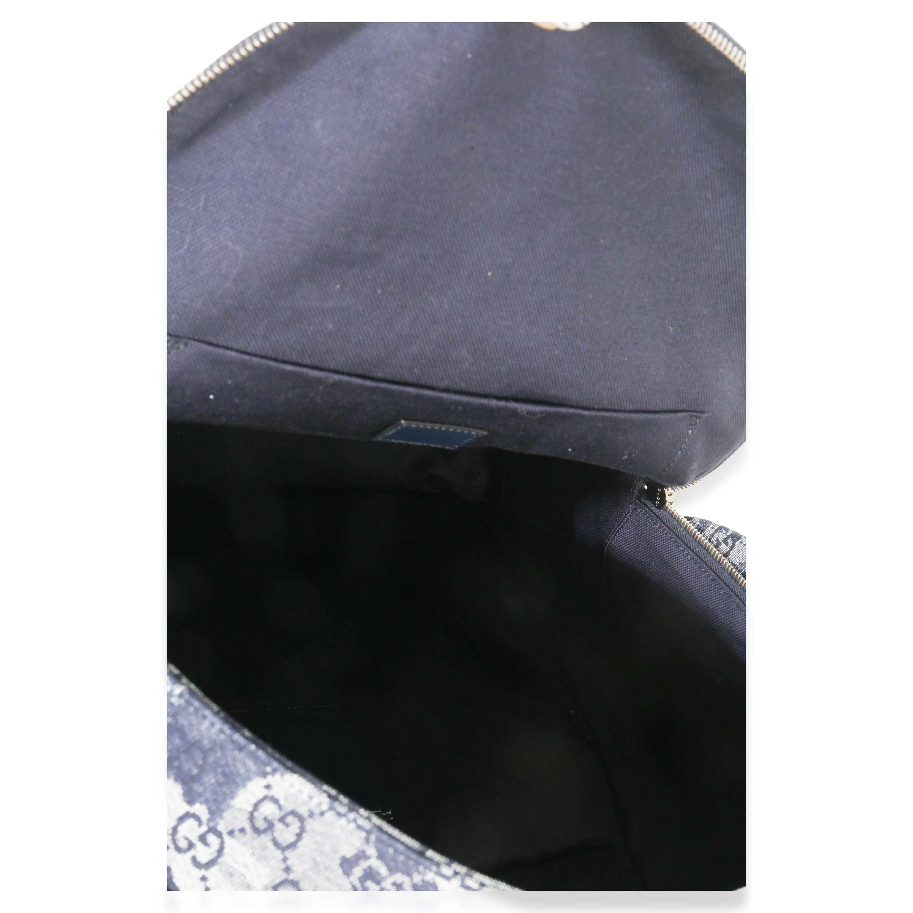 Navy Jacquard Denim GG Monogram Backpack