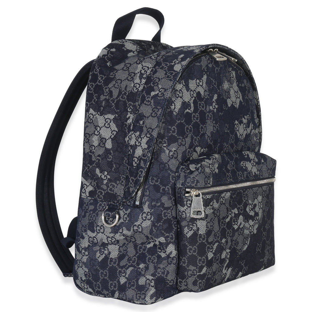 Navy Jacquard Denim GG Monogram Backpack
