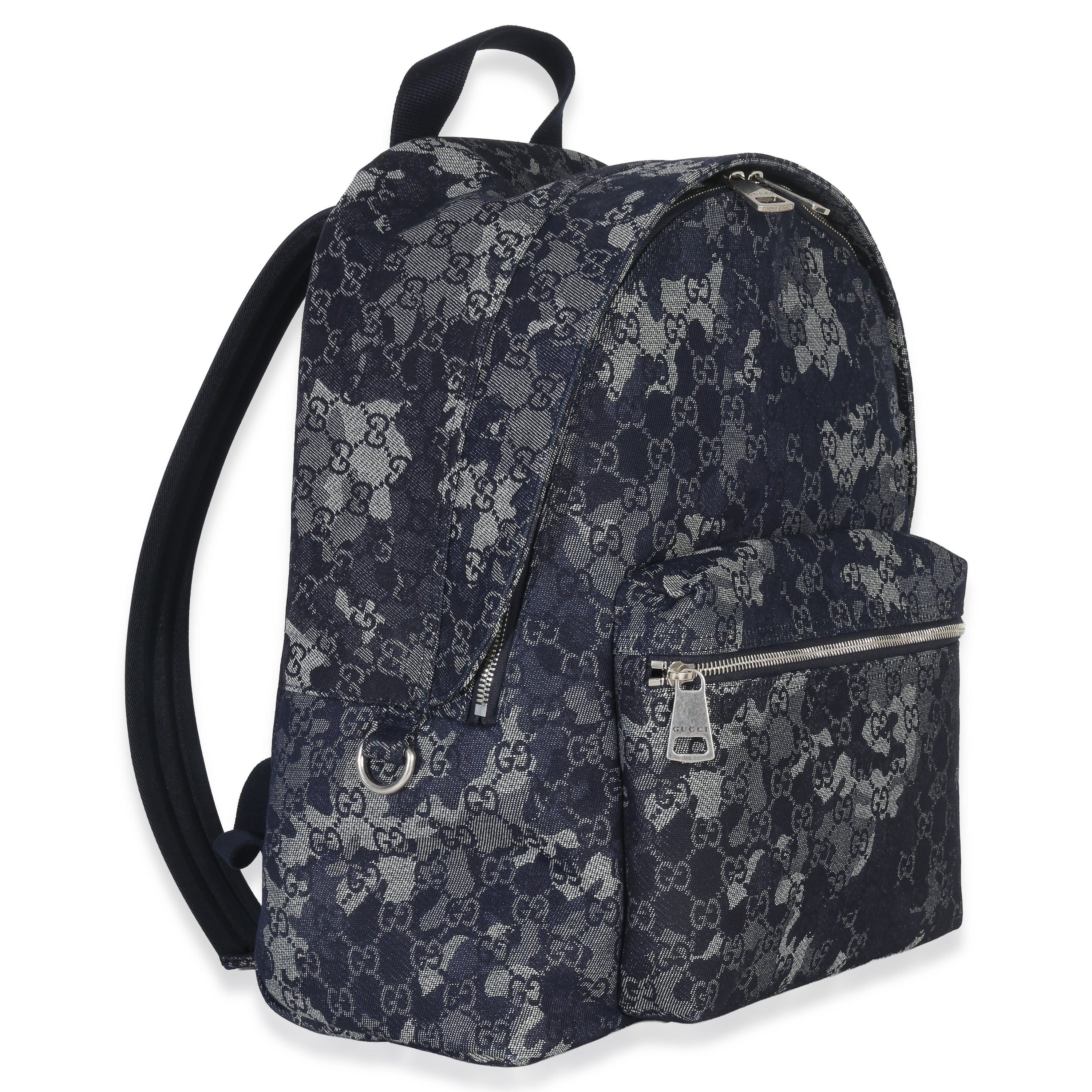 Navy Jacquard Denim GG Monogram Backpack