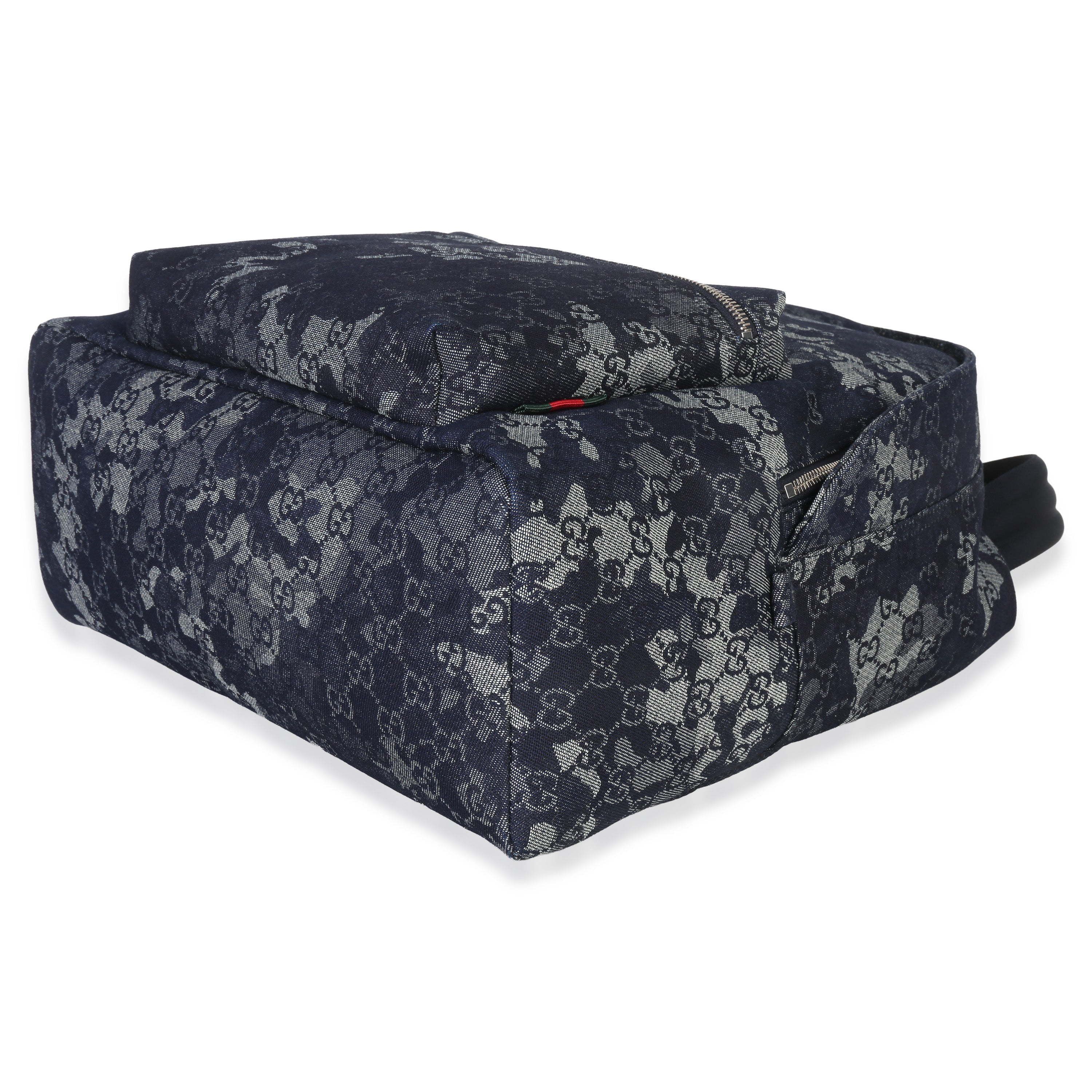 Navy Jacquard Denim GG Monogram Backpack