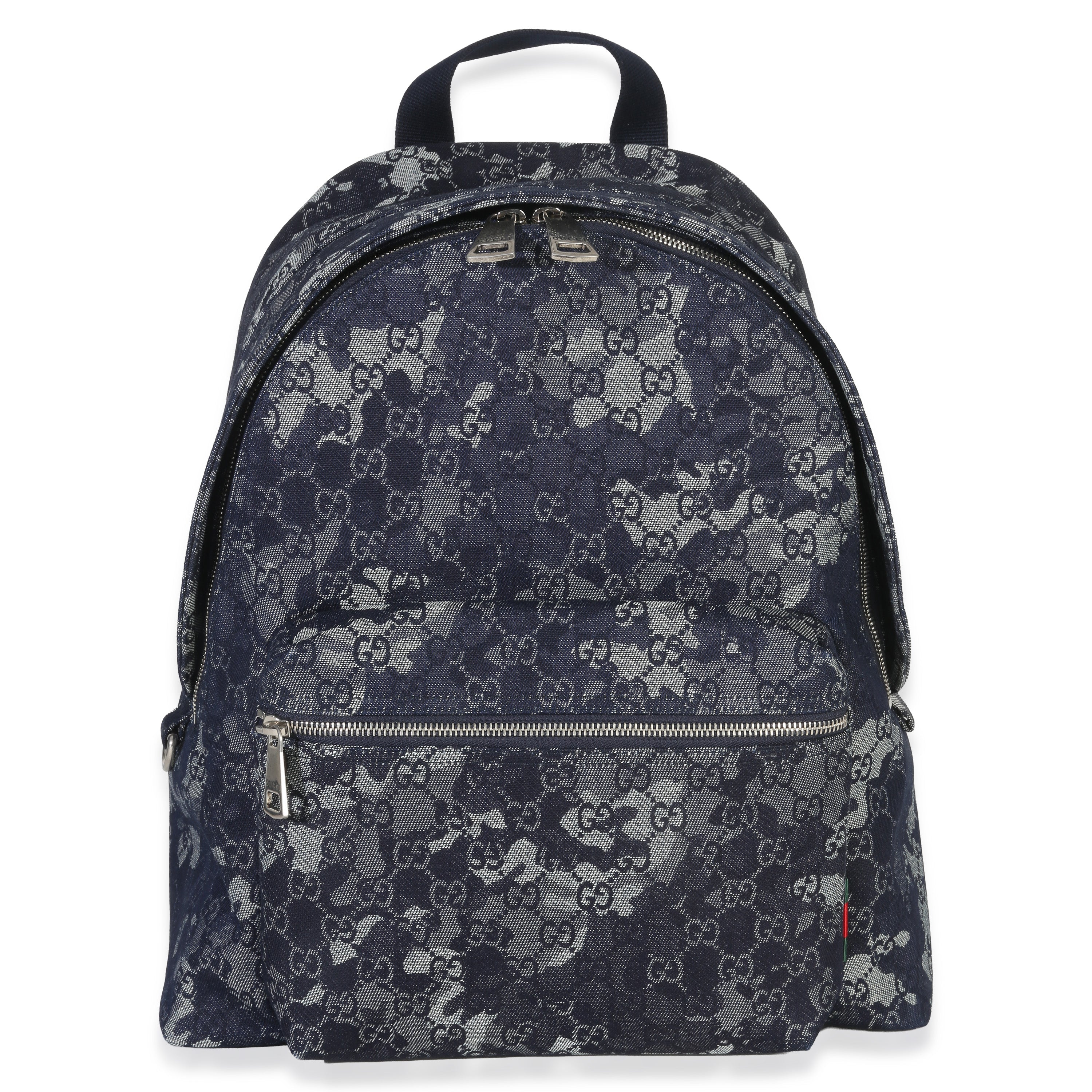 Navy Jacquard Denim GG Monogram Backpack