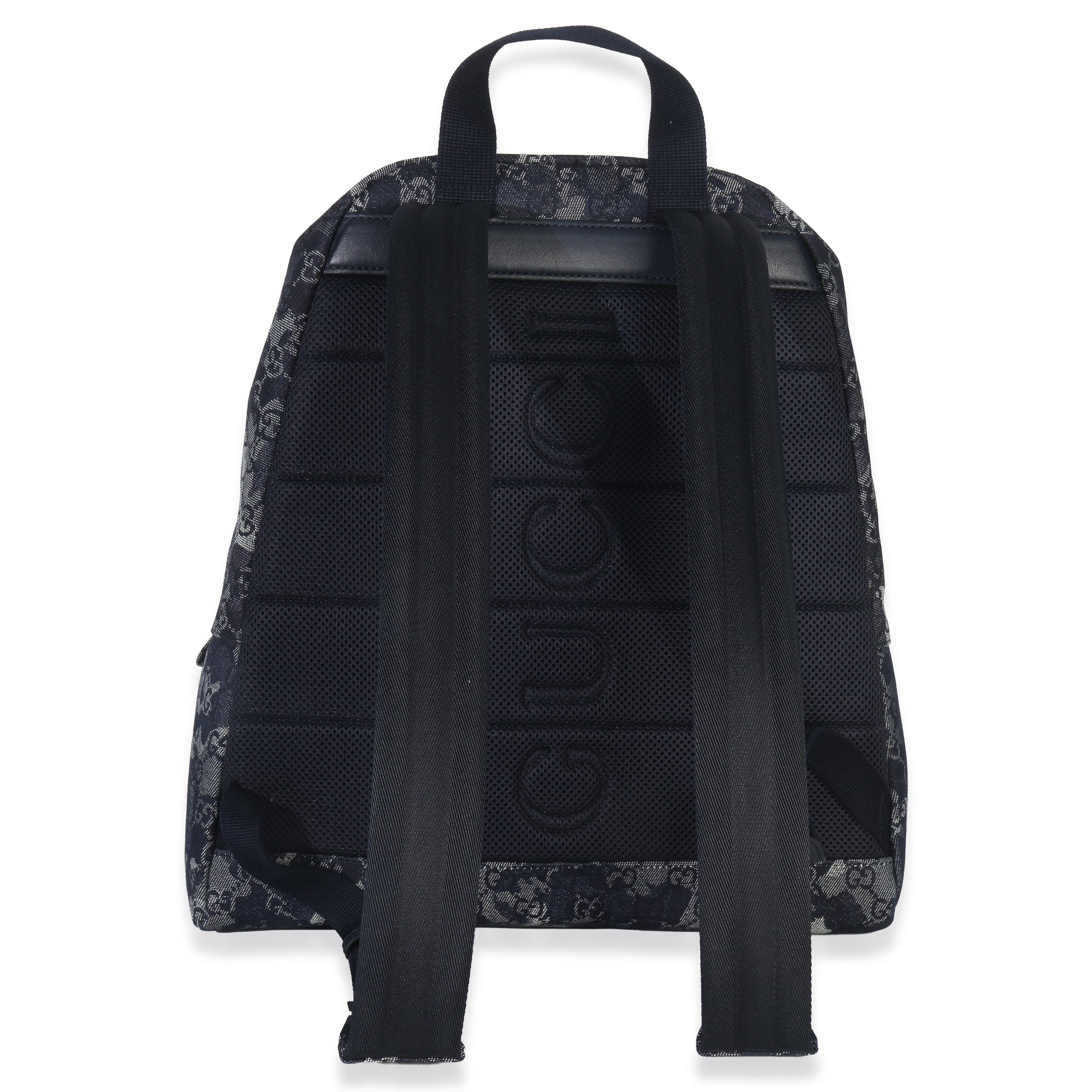 Navy Jacquard Denim GG Monogram Backpack