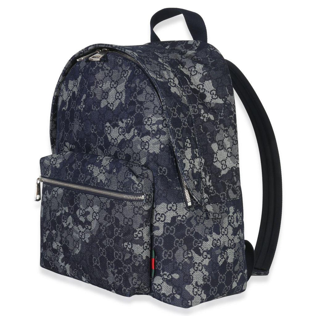 Navy Jacquard Denim GG Monogram Backpack