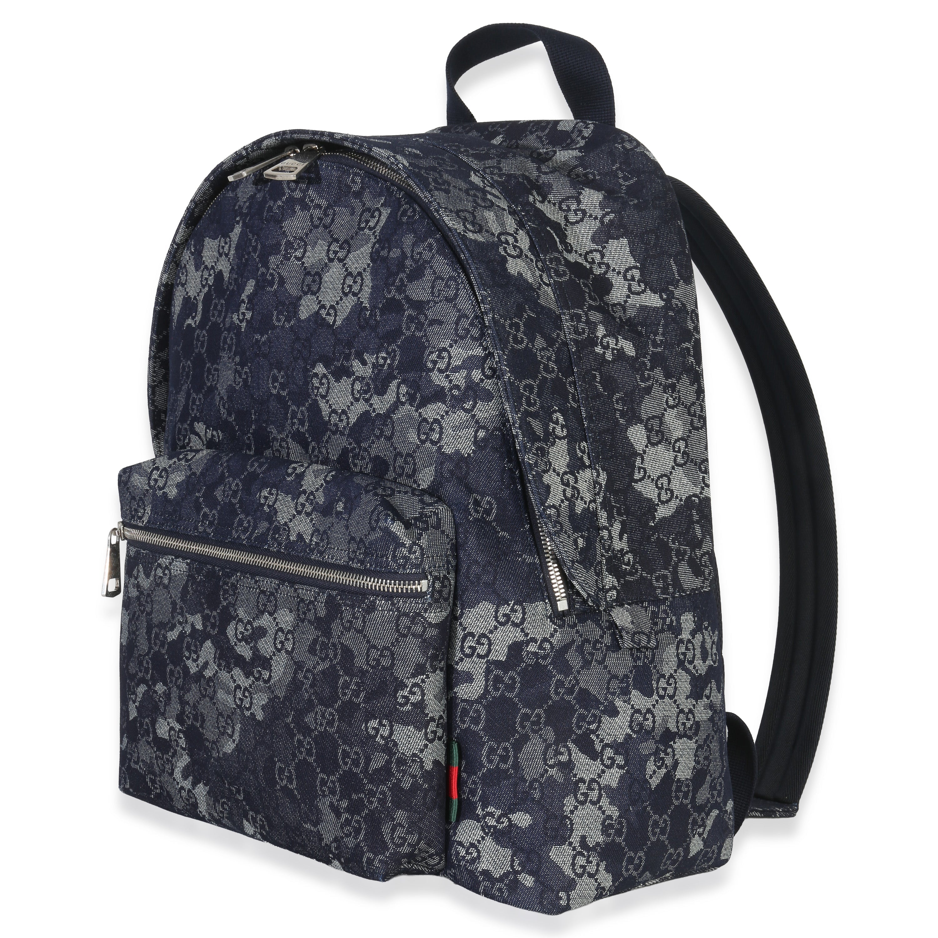 Navy Jacquard Denim GG Monogram Backpack