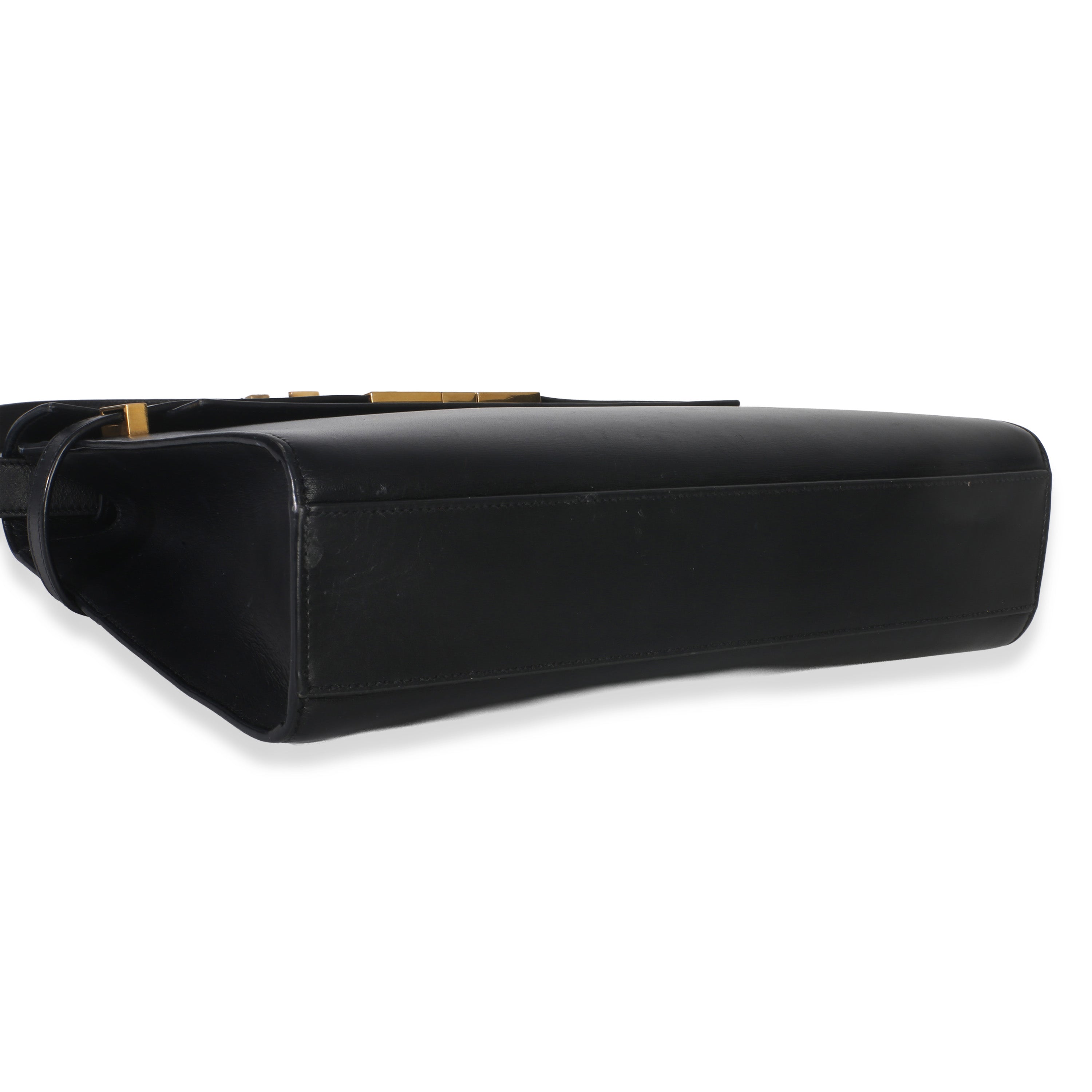 Black Calfskin Medium Manhattan Shoulder Bag
