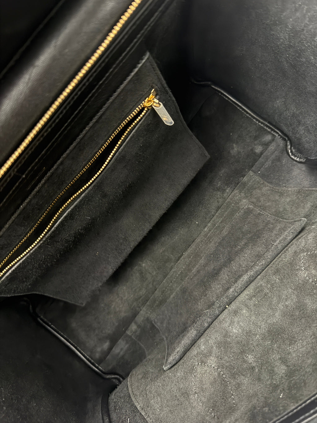 Black Supple Shiny Lambskin Medium New Luggage