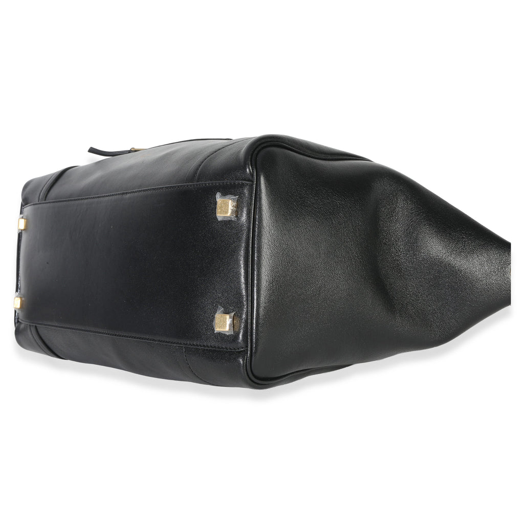 Black Supple Shiny Lambskin Medium New Luggage