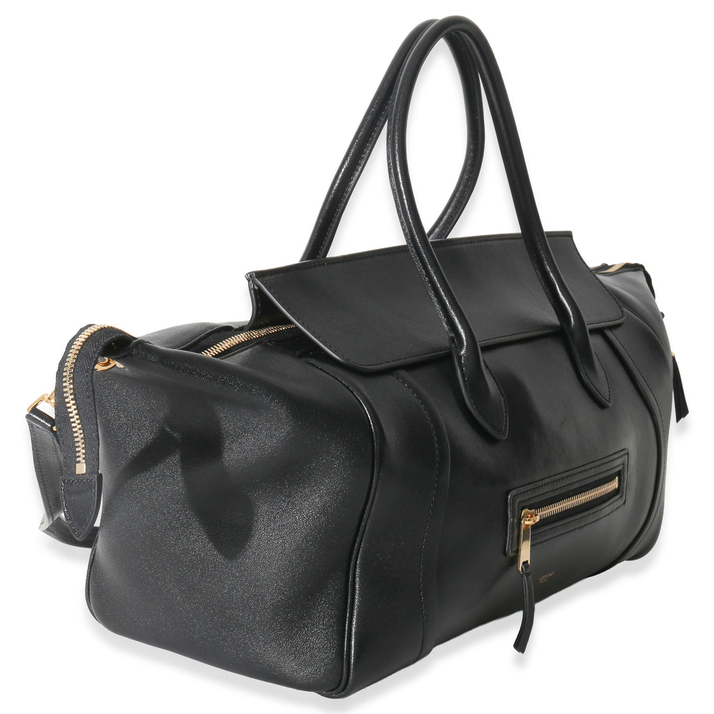Black Supple Shiny Lambskin Medium New Luggage