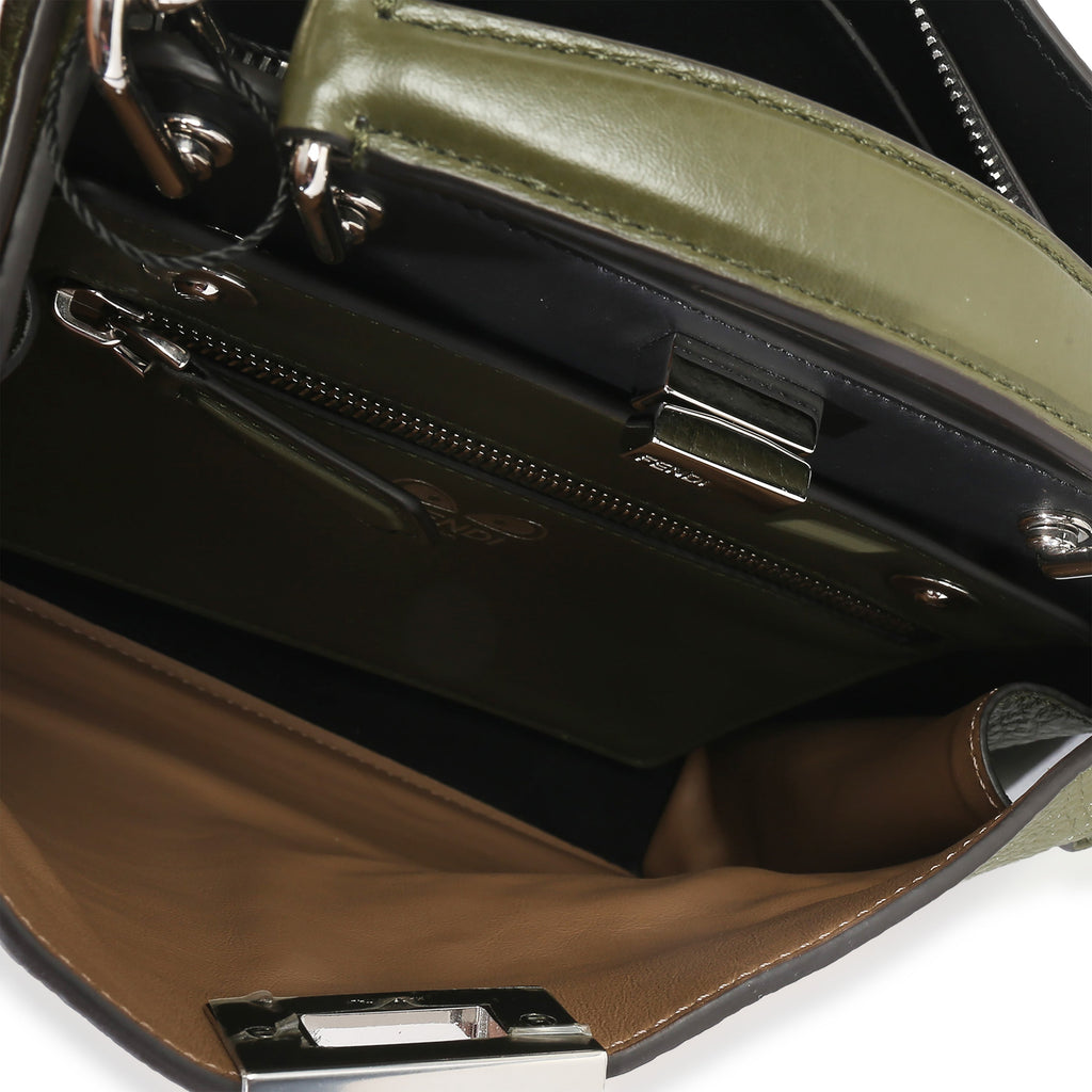 Olive Calfskin Leather Mini Peekaboo ISeeU Bag