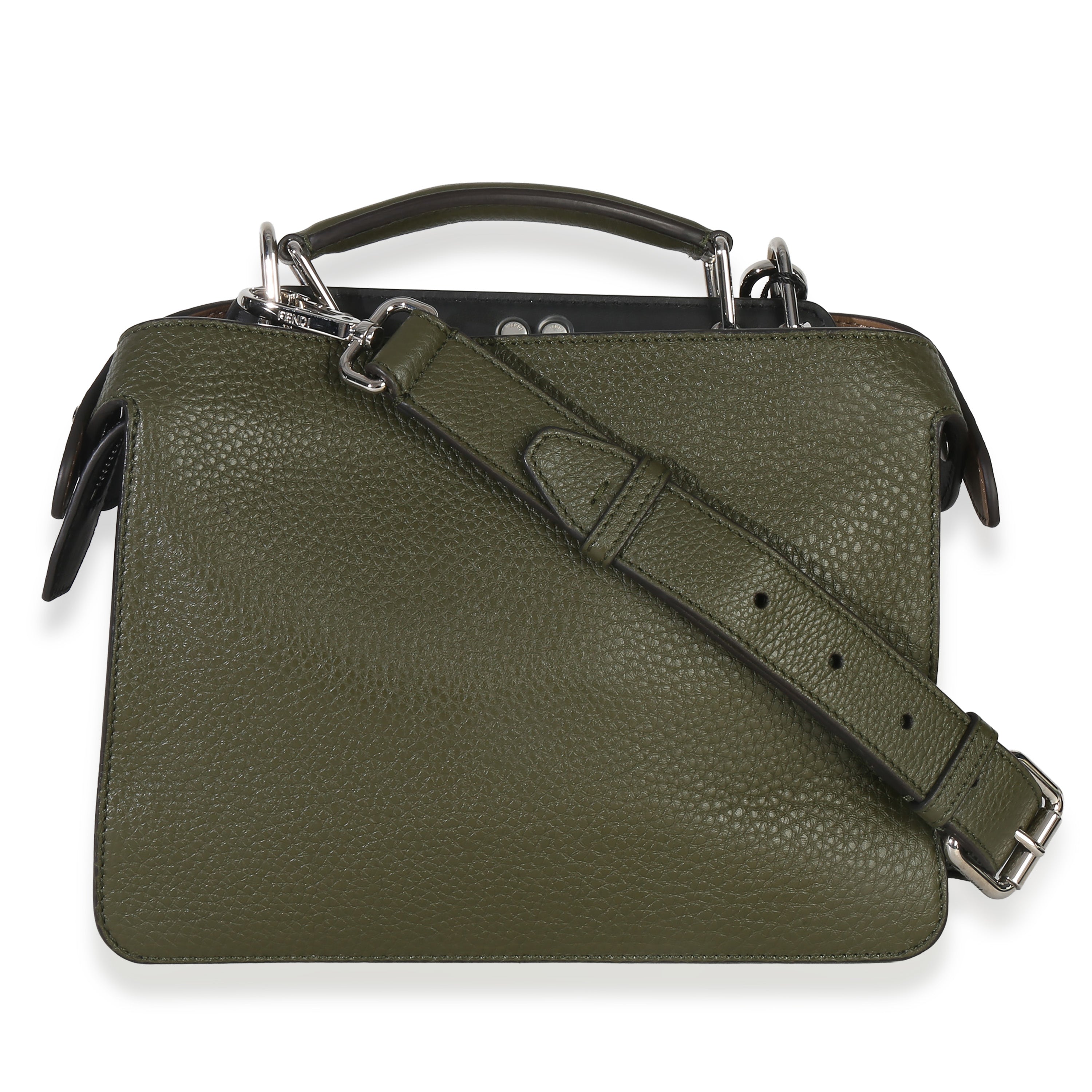 Olive Calfskin Leather Mini Peekaboo ISeeU Bag