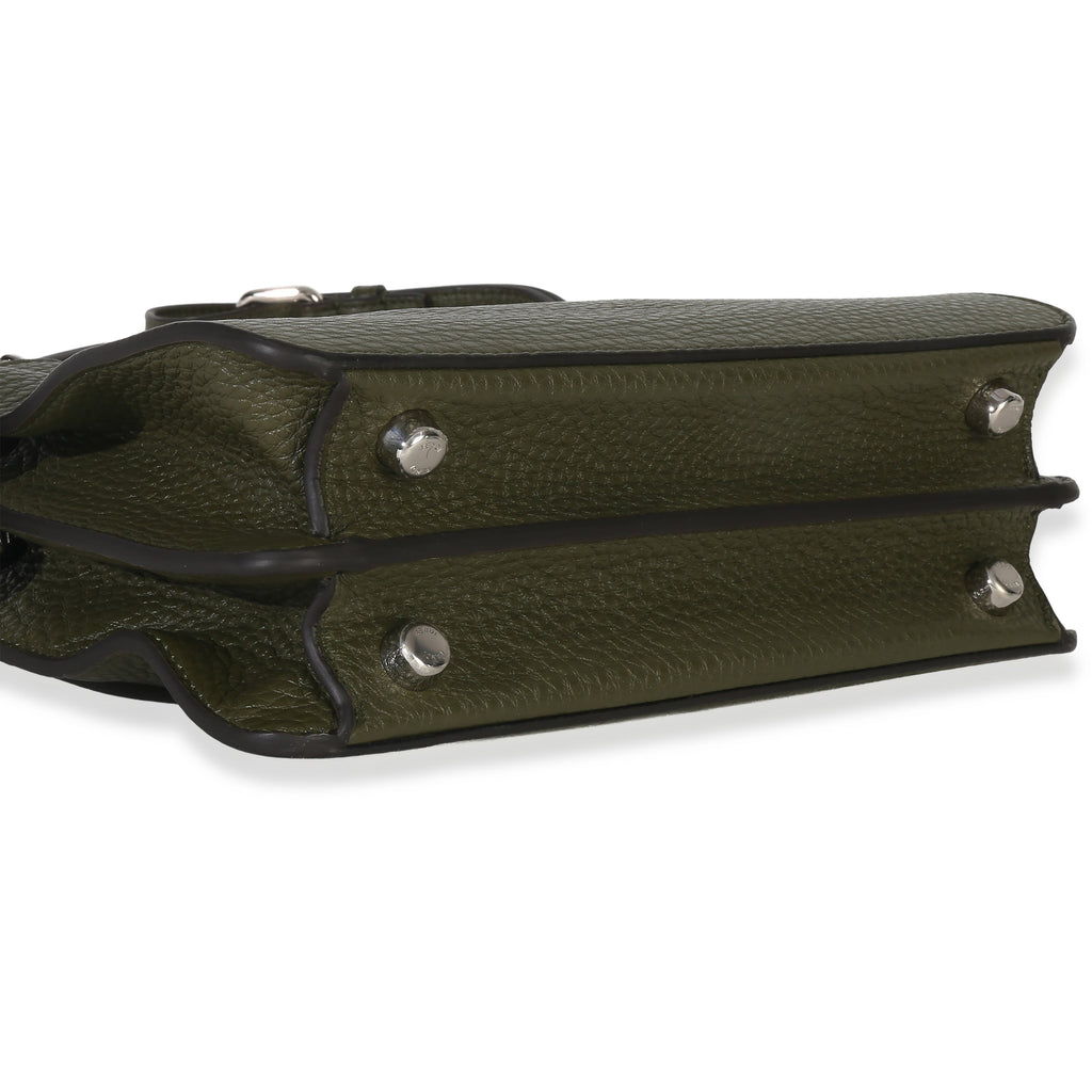 Olive Calfskin Leather Mini Peekaboo ISeeU Bag