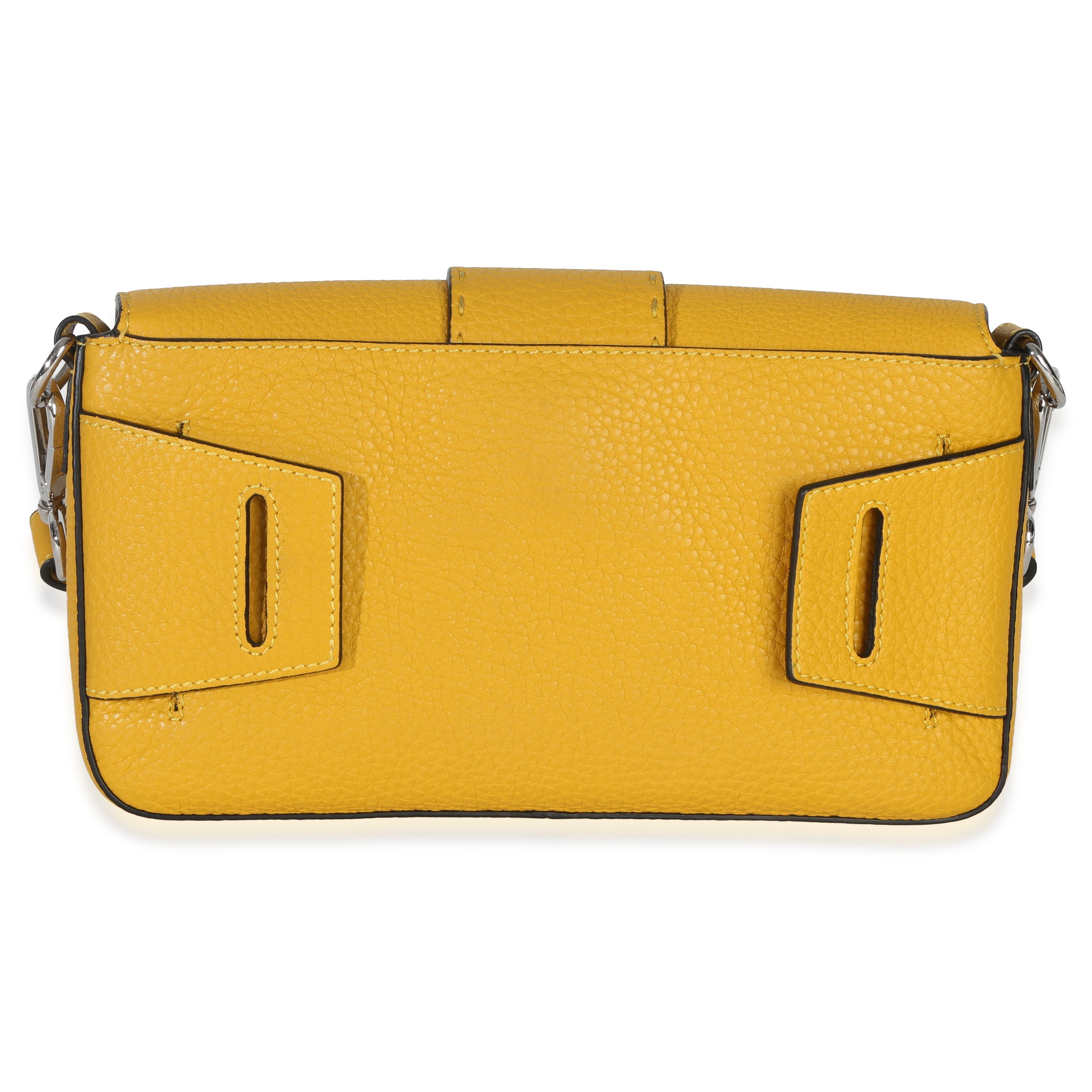 Yellow Cuoio Romano Selleria Belt Baguette Bag