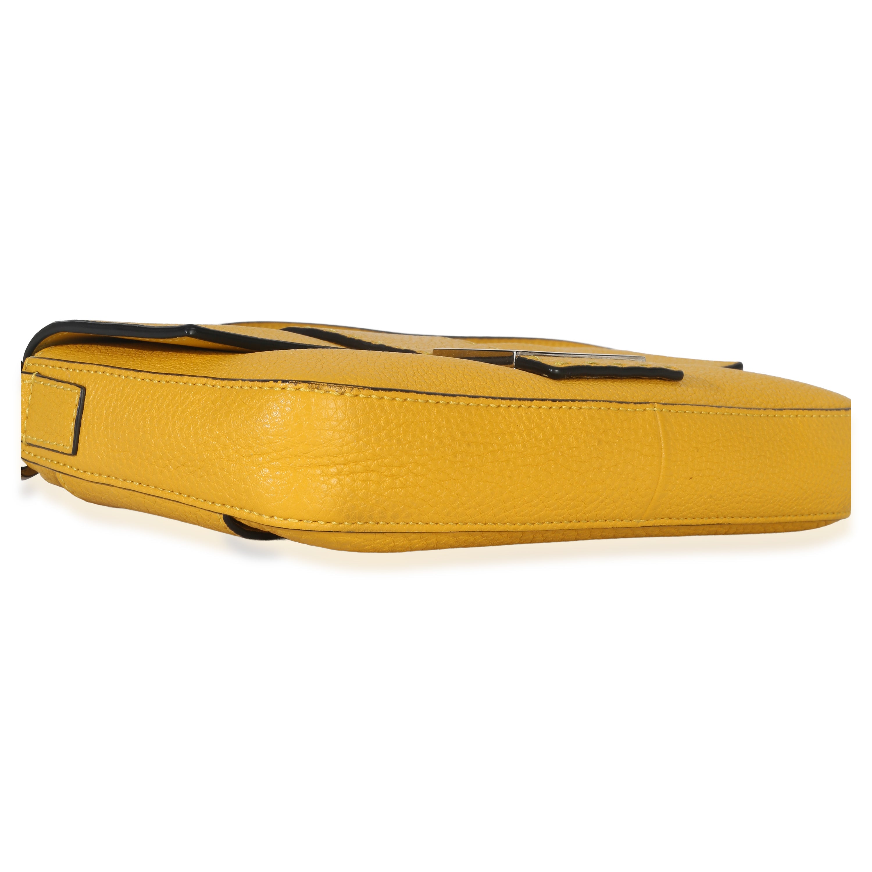 Yellow Cuoio Romano Selleria Belt Baguette Bag