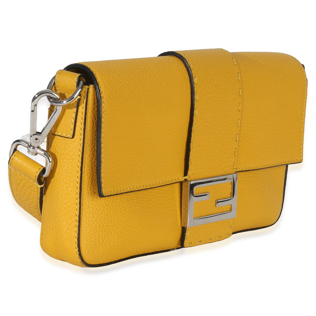 Yellow Cuoio Romano Selleria Belt Baguette Bag