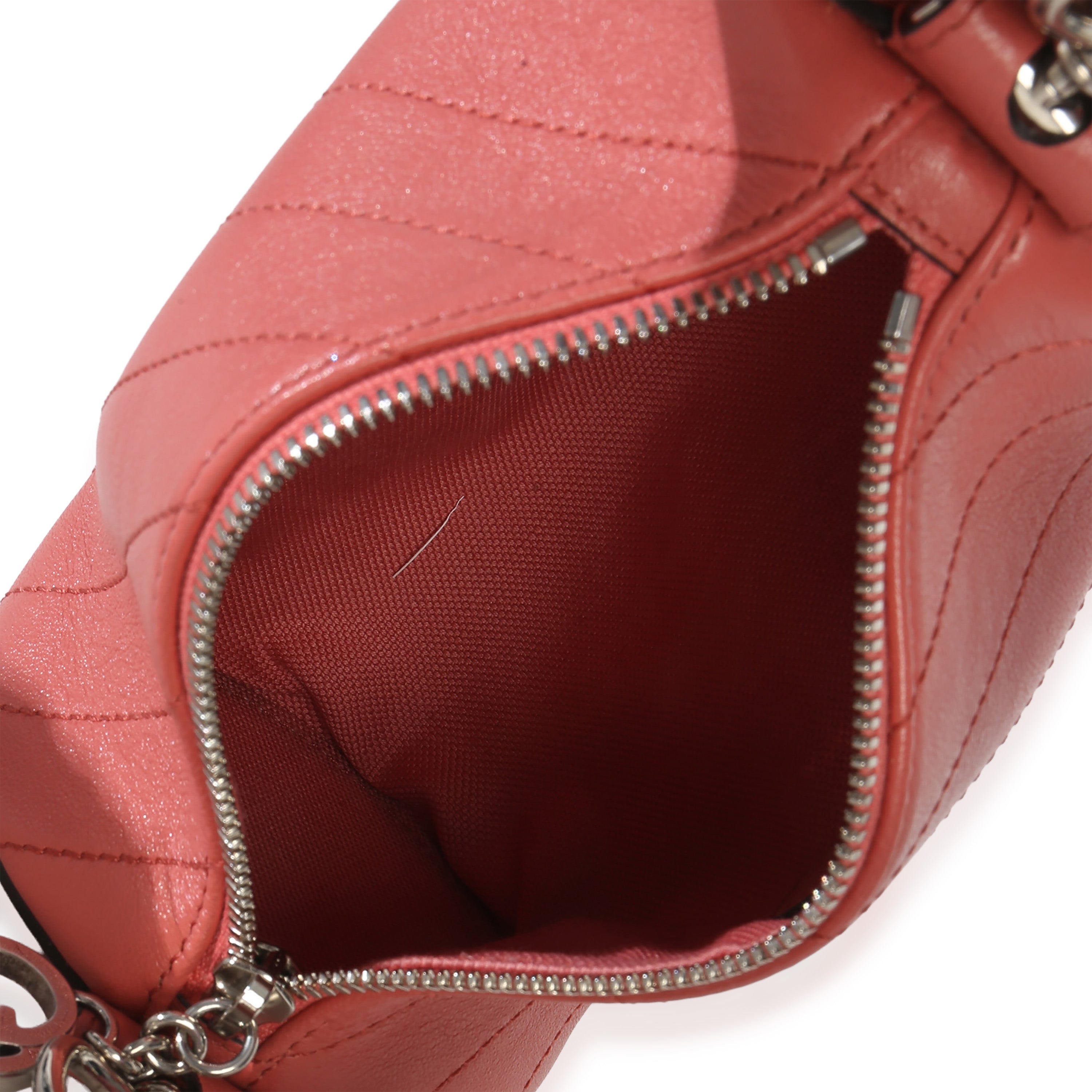 Pink Diagonal Quilted Calfskin Mini Blondie Barrel Bag