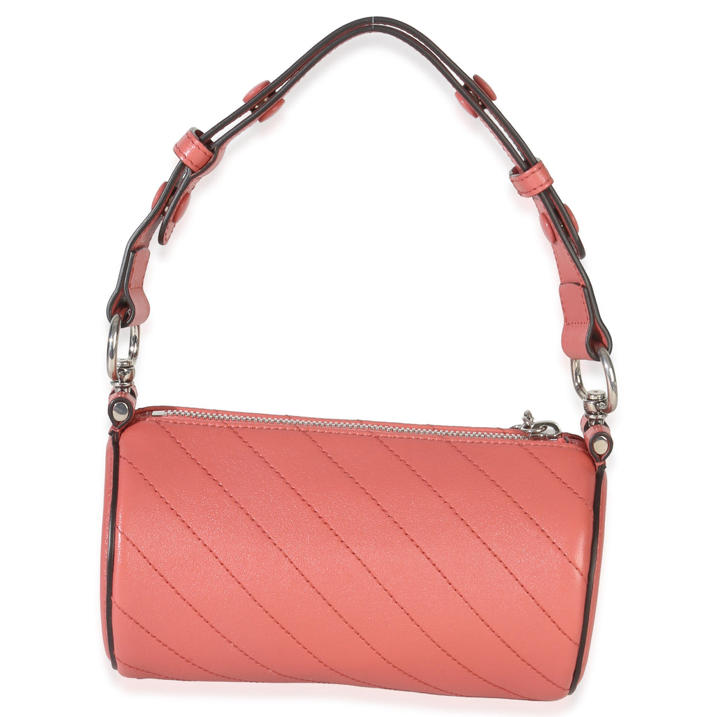 Pink Diagonal Quilted Calfskin Mini Blondie Barrel Bag