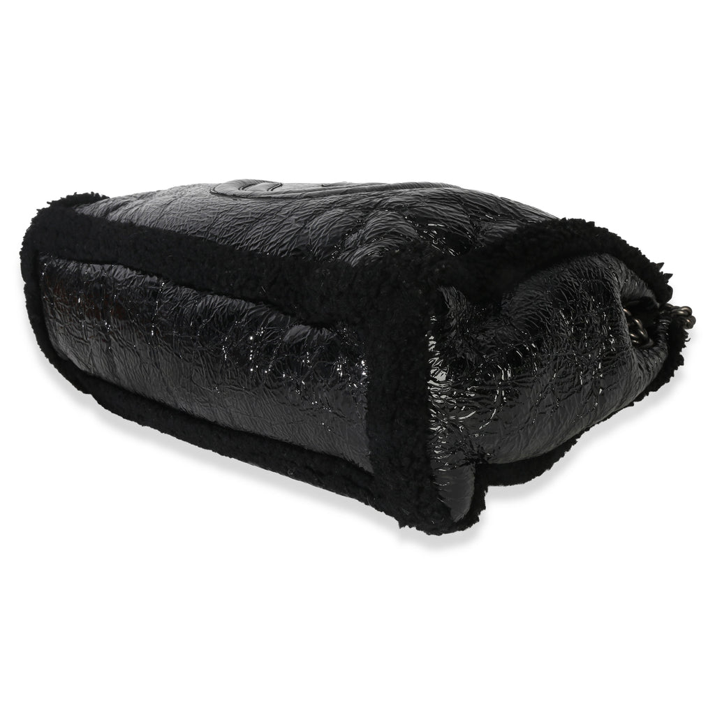 Black Patent Shearling Medium Soho Hobo
