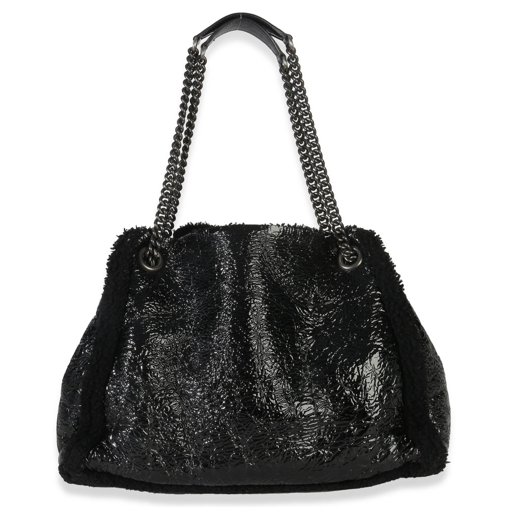 Black Patent Shearling Medium Soho Hobo