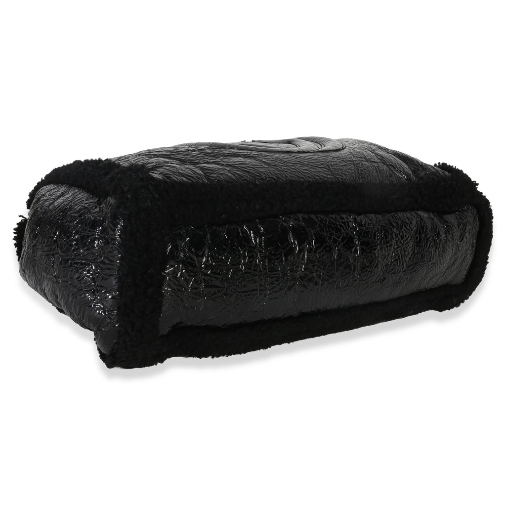 Black Patent Shearling Medium Soho Hobo