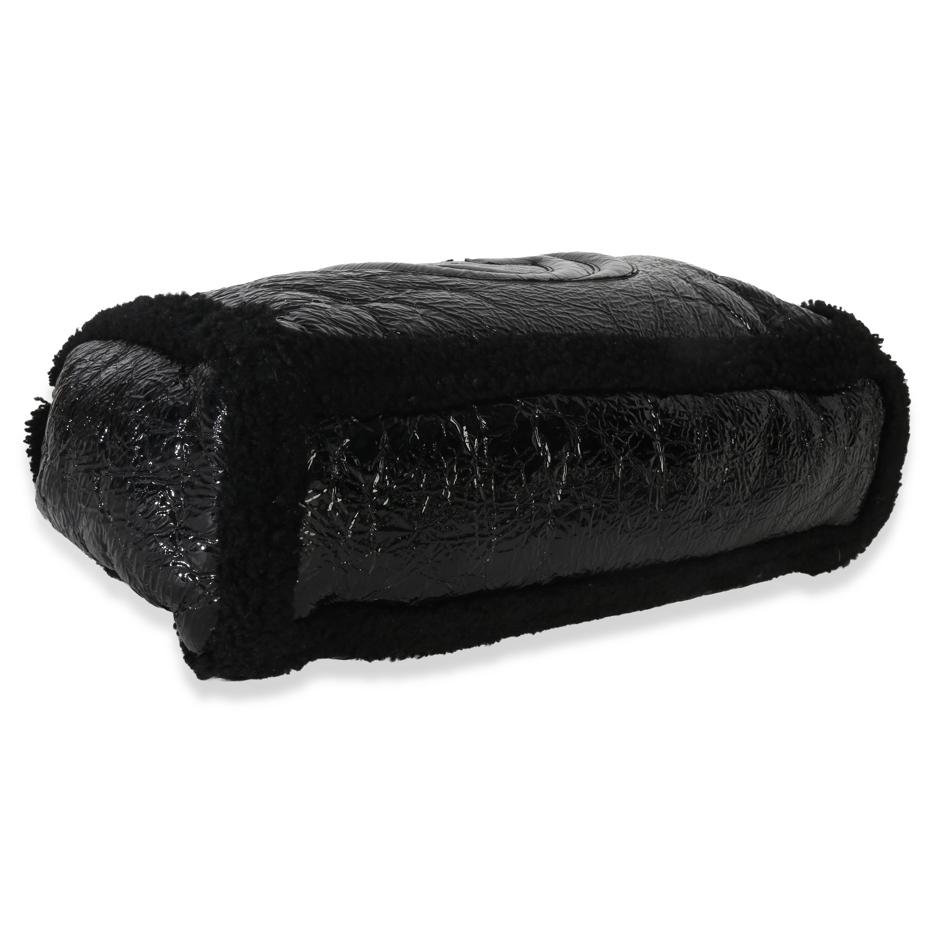 Black Patent Shearling Medium Soho Hobo