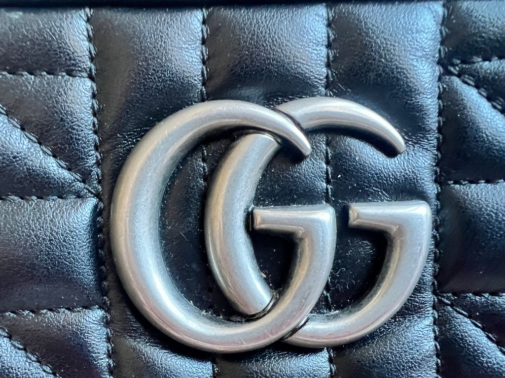Gucci Aria GG Black Marmont Small Shoulder Bag (RRP £1440)