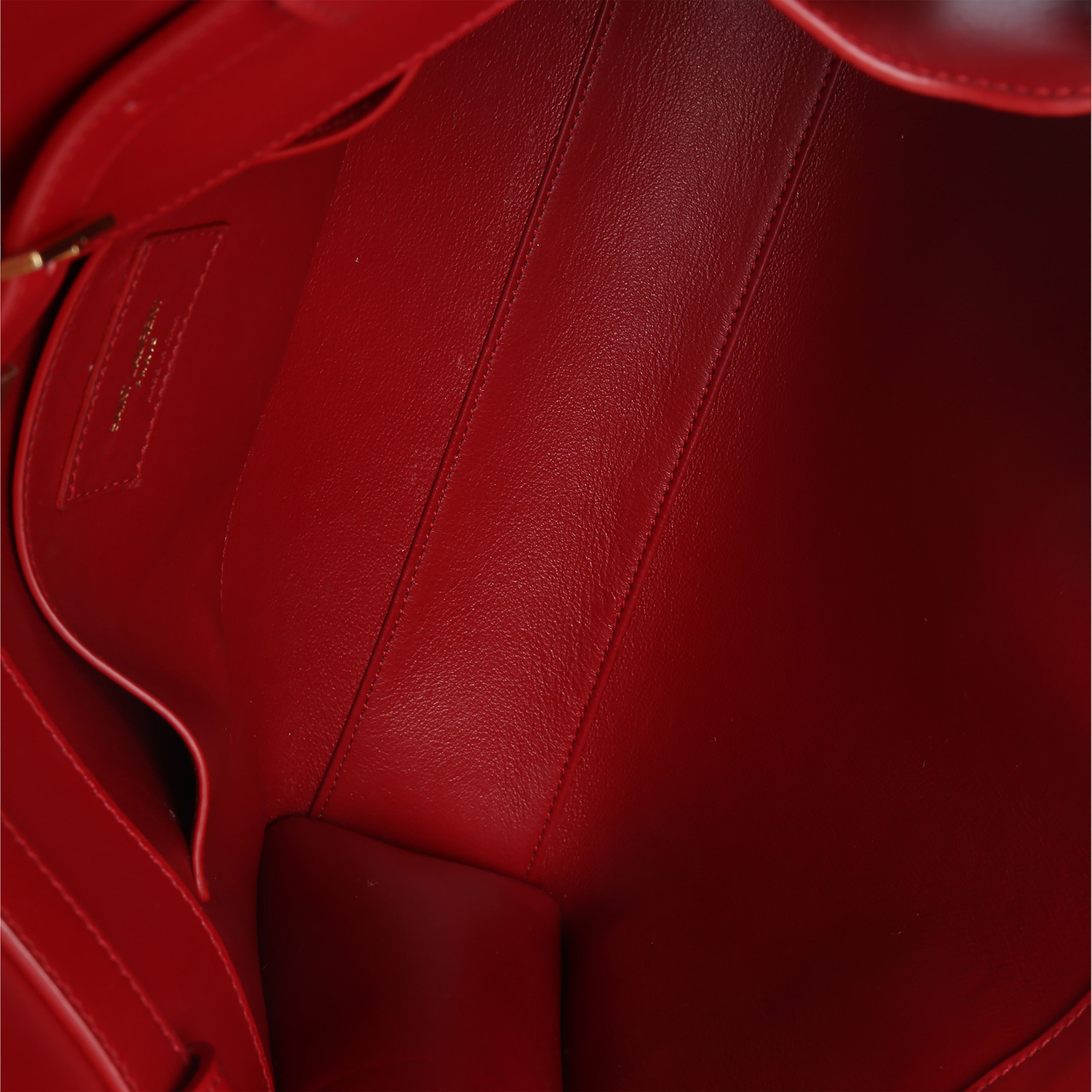 Red Calfskin Medium Manhattan Shoulder Bag