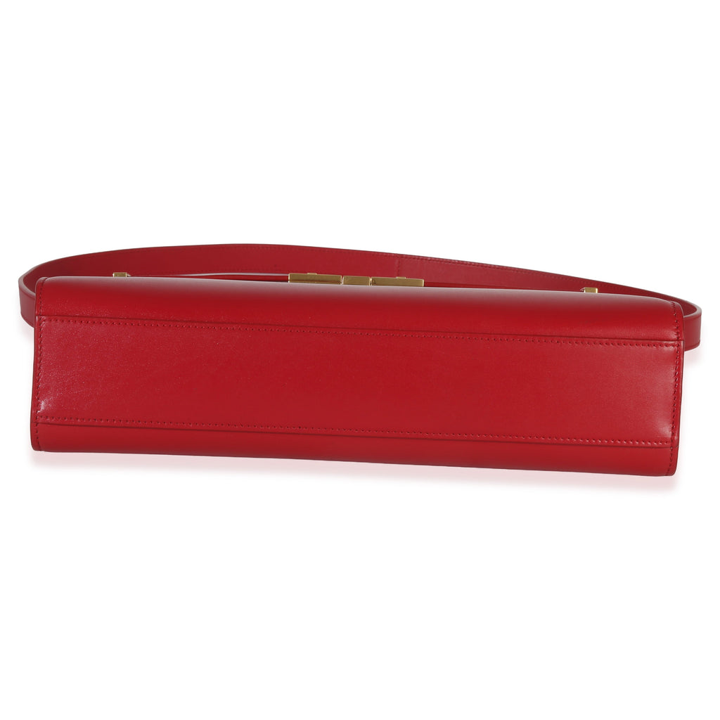 Red Calfskin Medium Manhattan Shoulder Bag