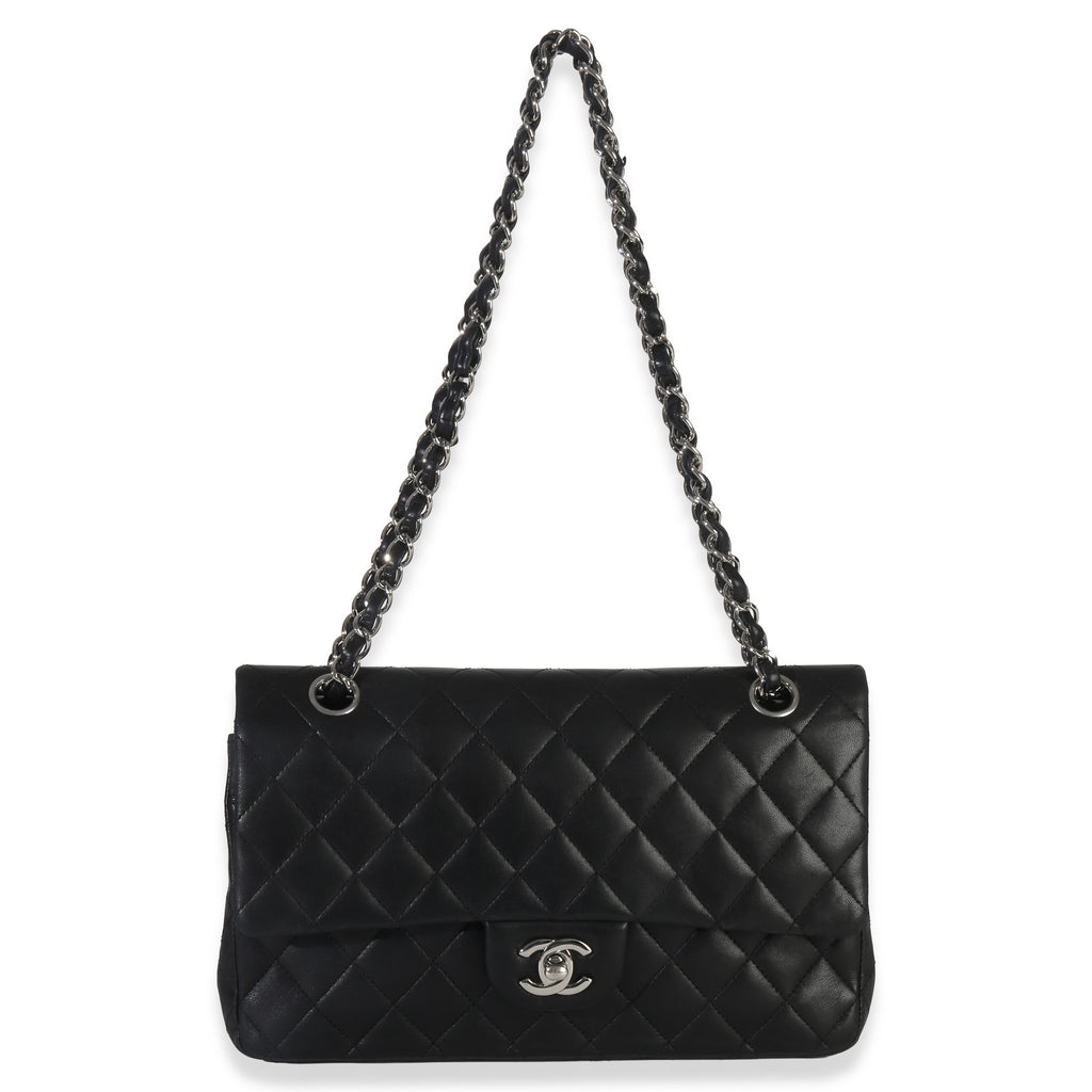 Black Quilted Lambskin Medium Classic Double Flap Bag