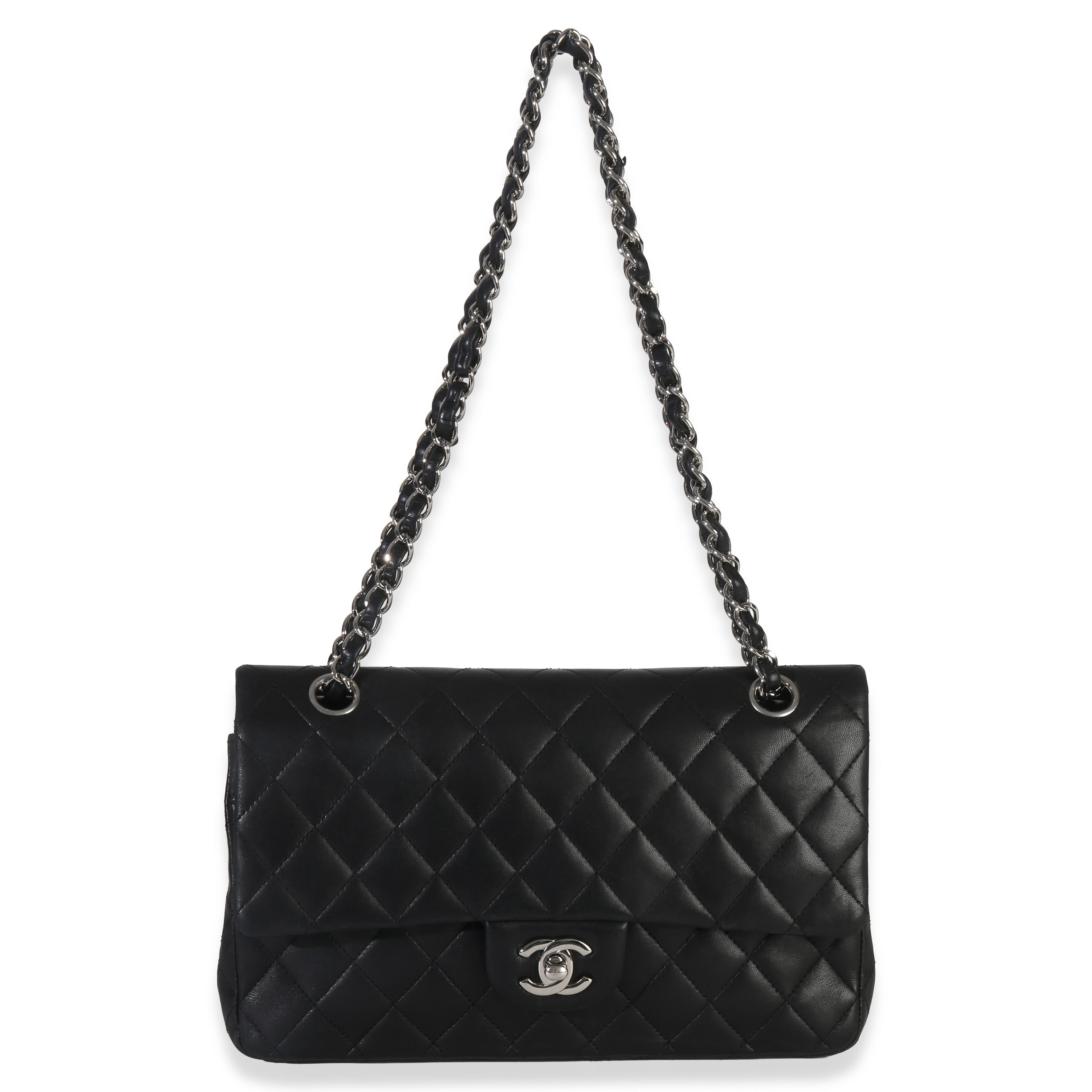 Black Quilted Lambskin Medium Classic Double Flap Bag