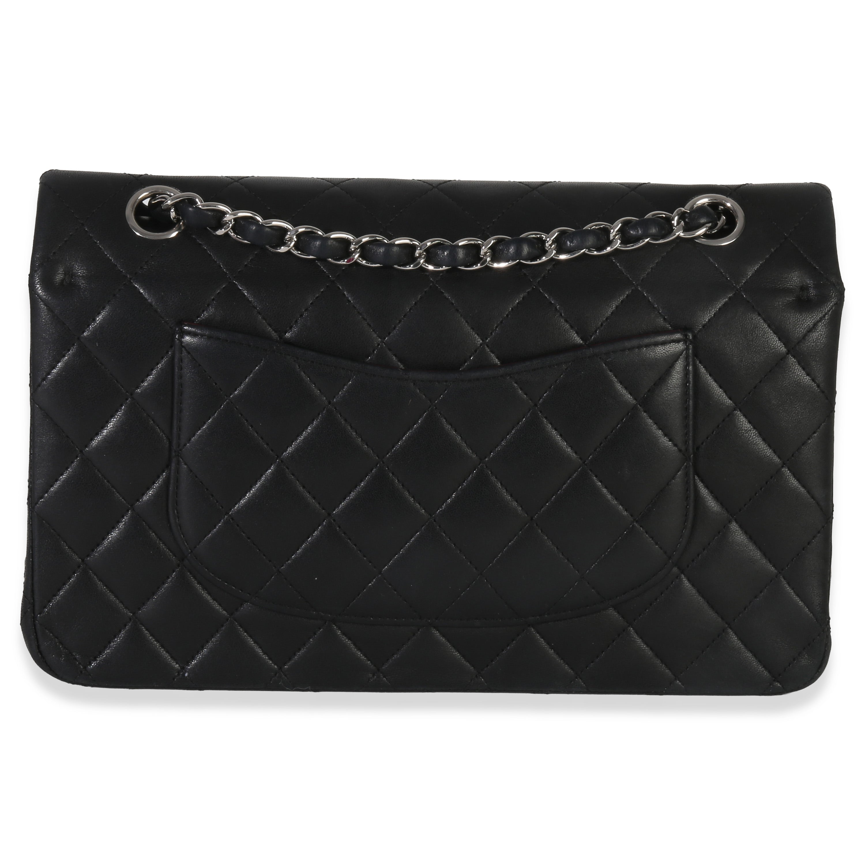 Black Quilted Lambskin Medium Classic Double Flap Bag