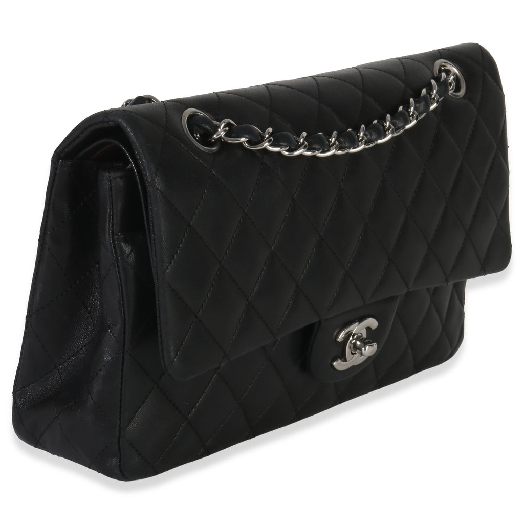 Black Quilted Lambskin Medium Classic Double Flap Bag