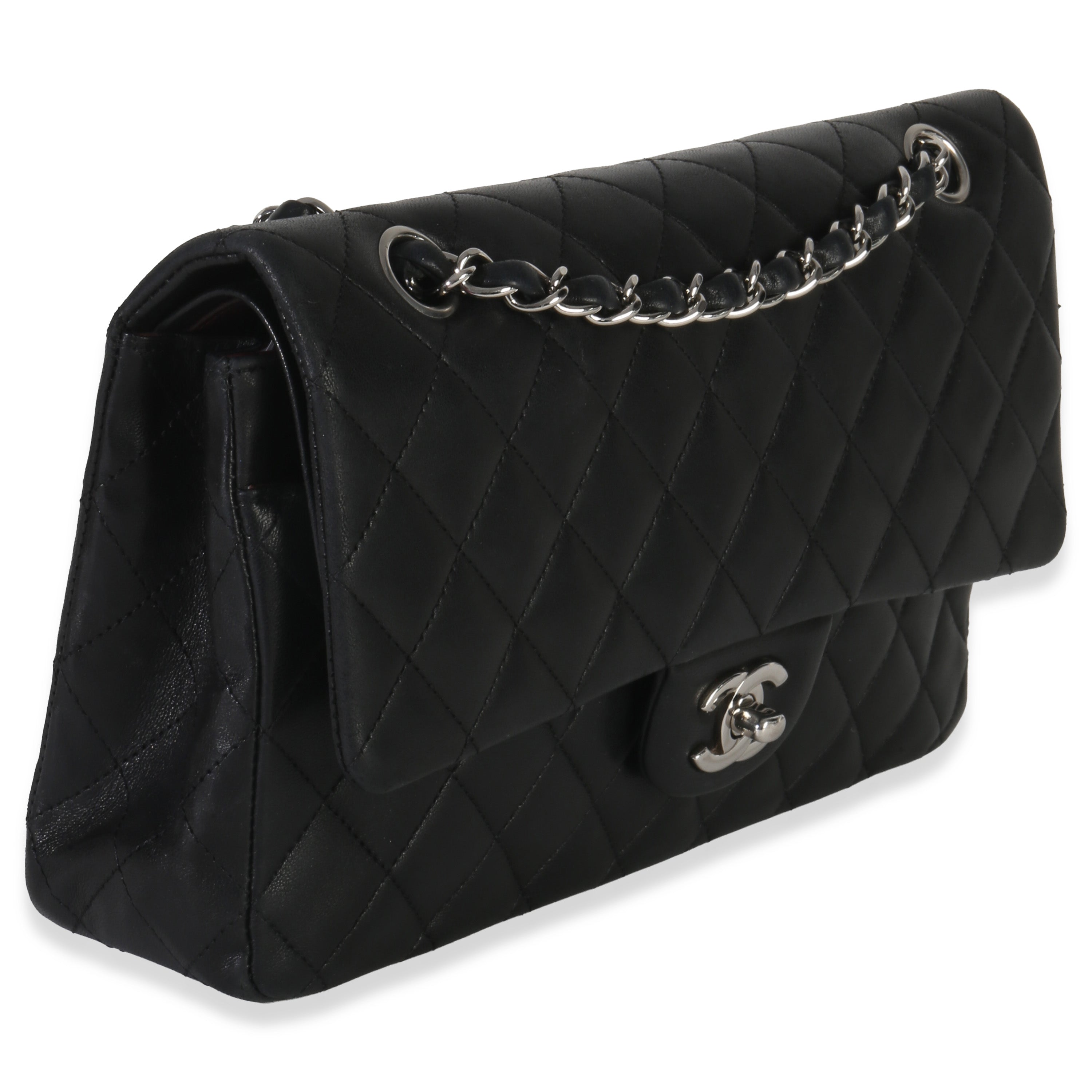 Black Quilted Lambskin Medium Classic Double Flap Bag