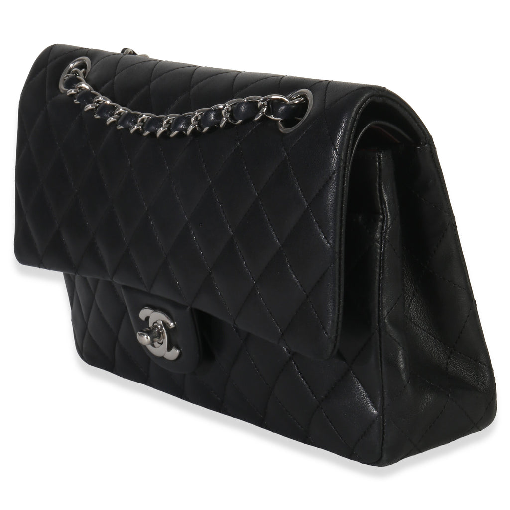 Black Quilted Lambskin Medium Classic Double Flap Bag