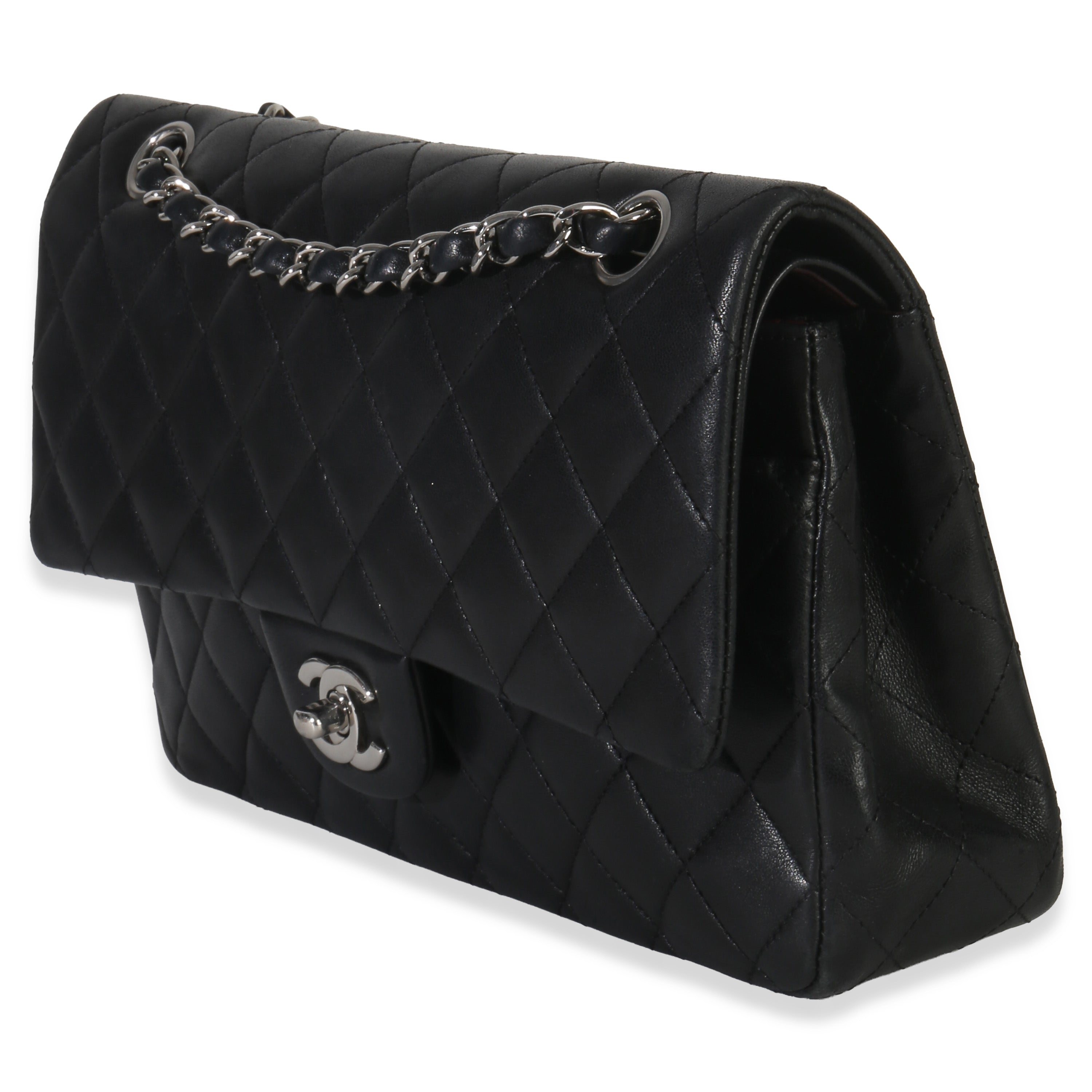 Black Quilted Lambskin Medium Classic Double Flap Bag