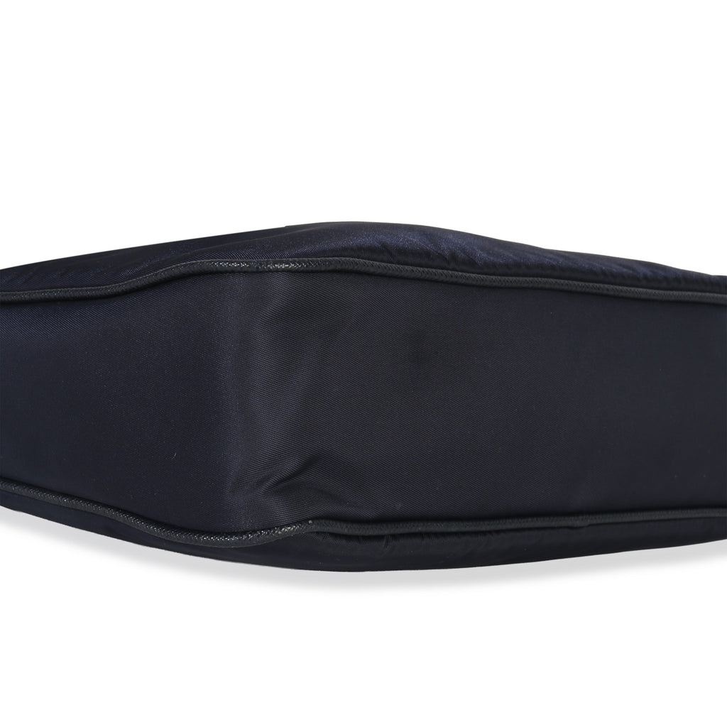 Navy Re-Nylon & Saffiano Leather Trim Shoulder Bag