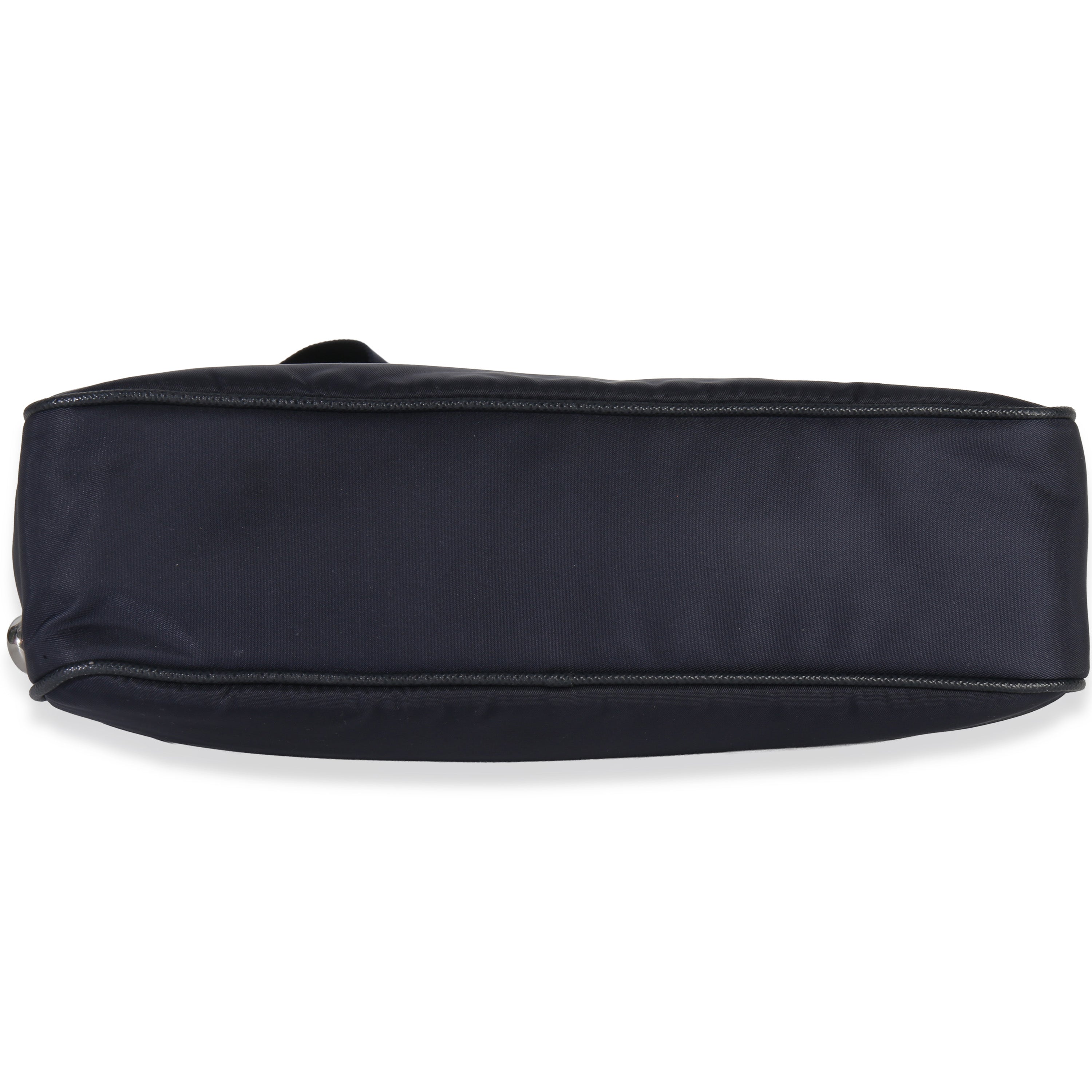 Navy Re-Nylon & Saffiano Leather Trim Shoulder Bag