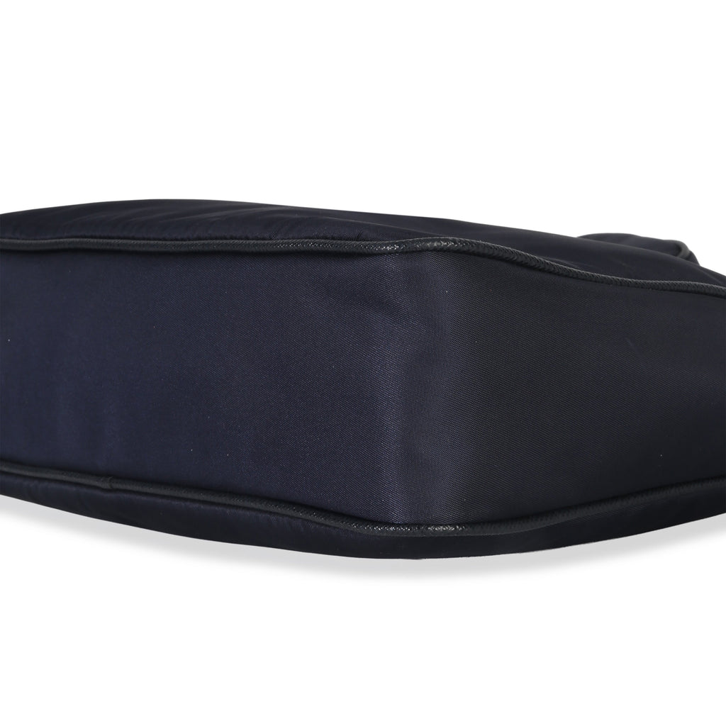 Navy Re-Nylon & Saffiano Leather Trim Shoulder Bag