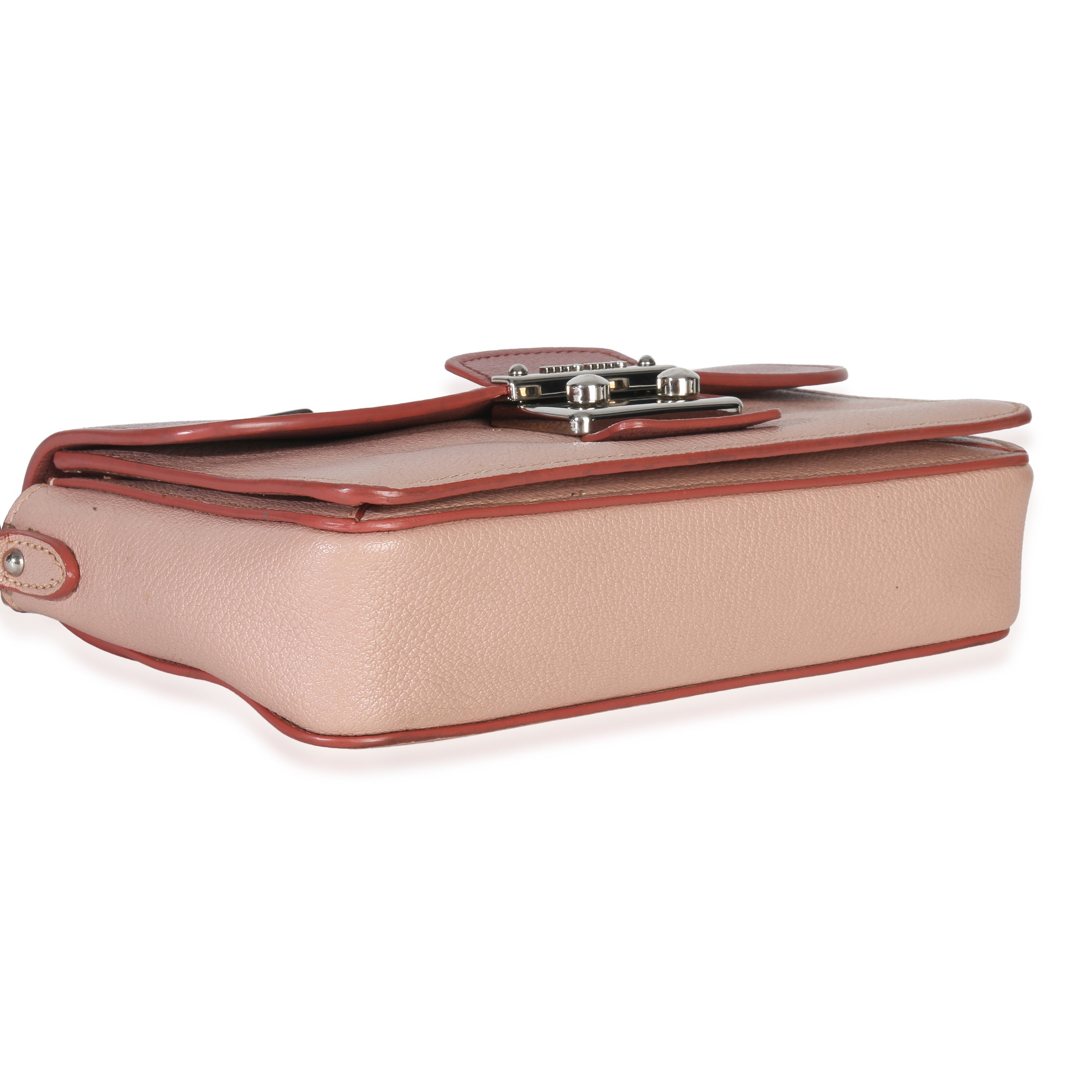 Pink Bicolore Goatskin Madras Chain Shoulder Bag