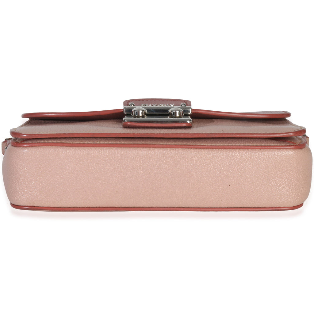 Pink Bicolore Goatskin Madras Chain Shoulder Bag