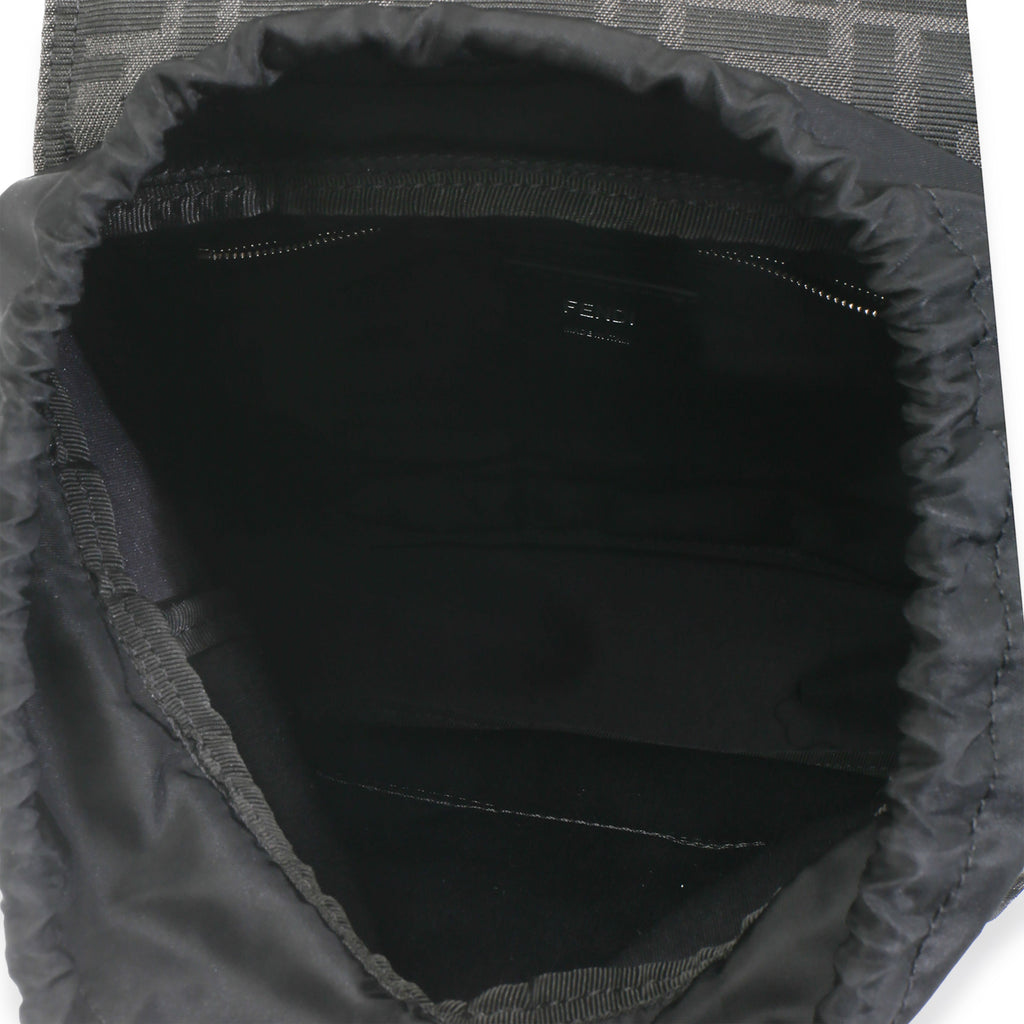 Black Zucca Canvas Small Fendiness Crossbody Bag