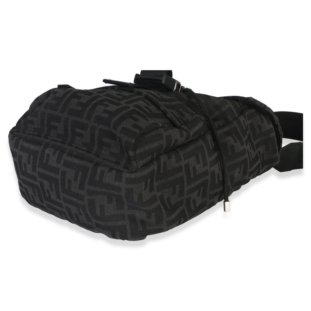 Black Zucca Canvas Small Fendiness Crossbody Bag