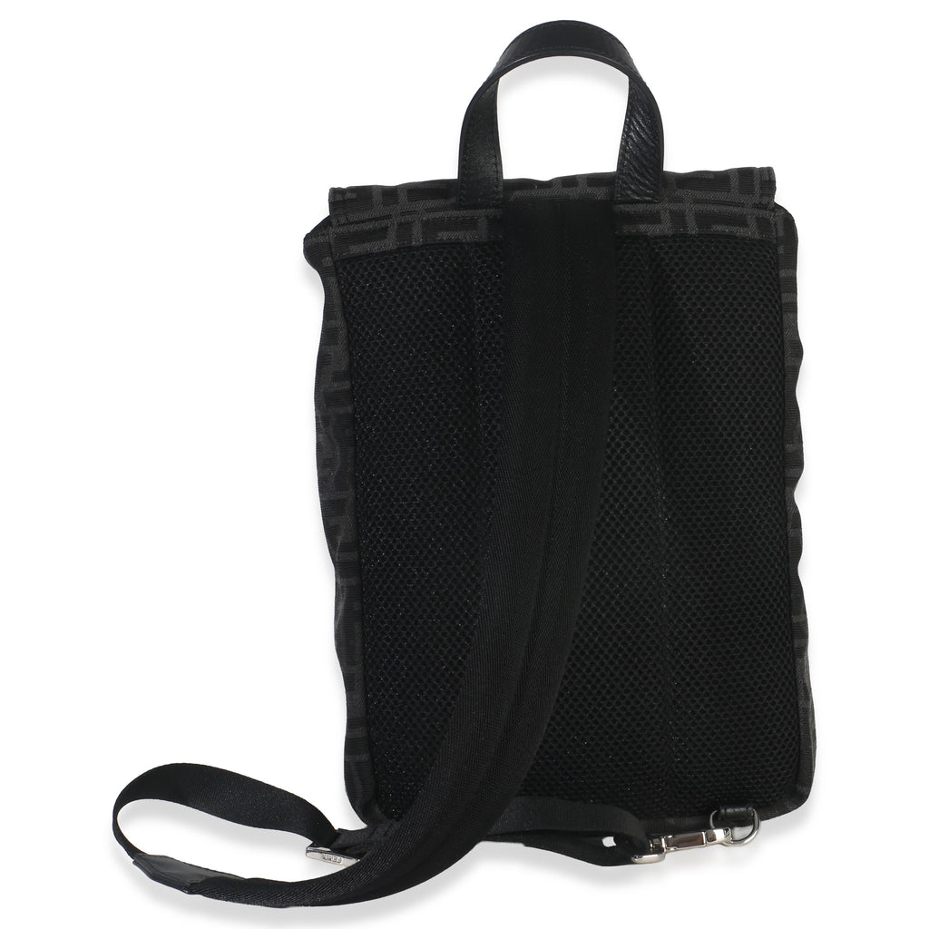 Black Zucca Canvas Small Fendiness Crossbody Bag