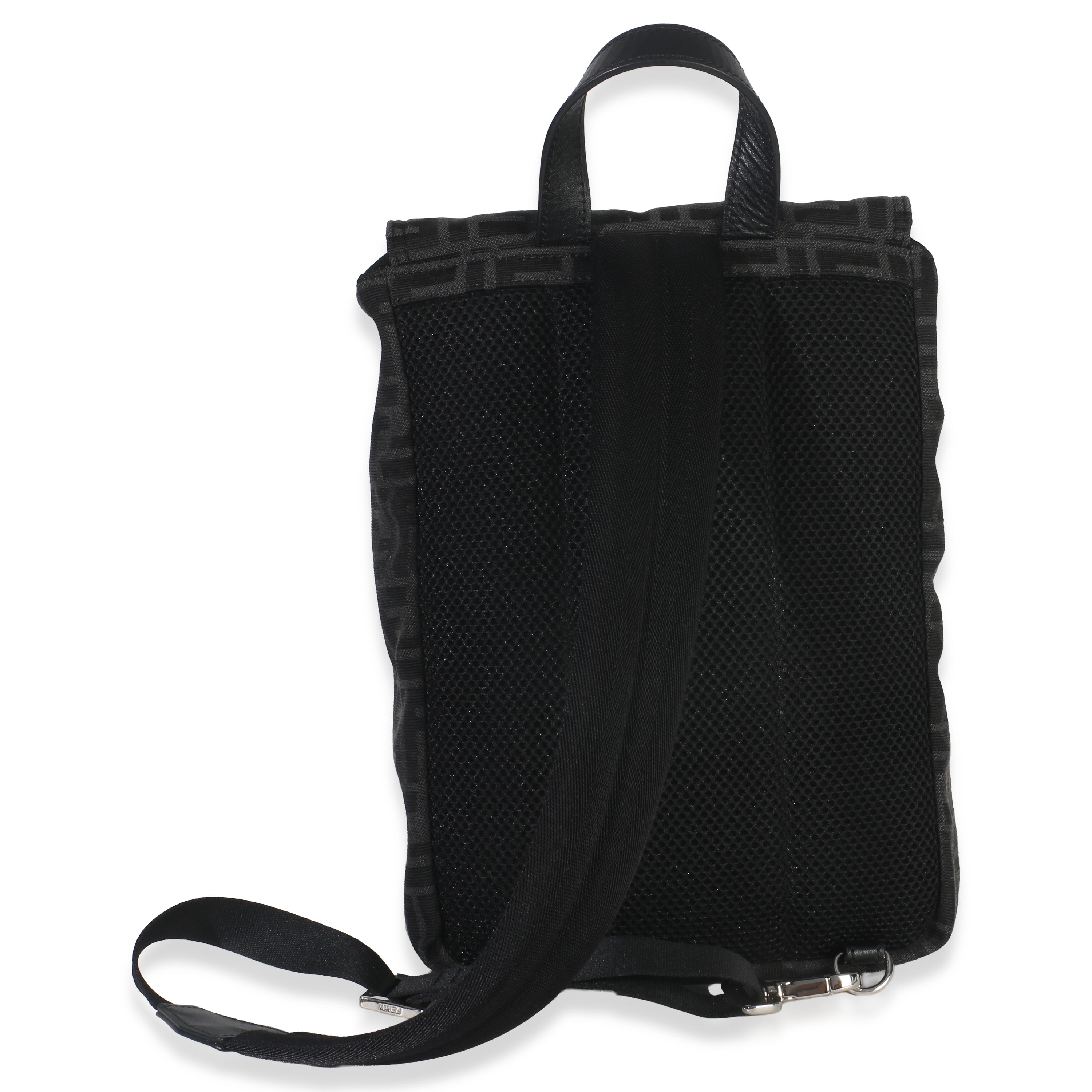 Black Zucca Canvas Small Fendiness Crossbody Bag