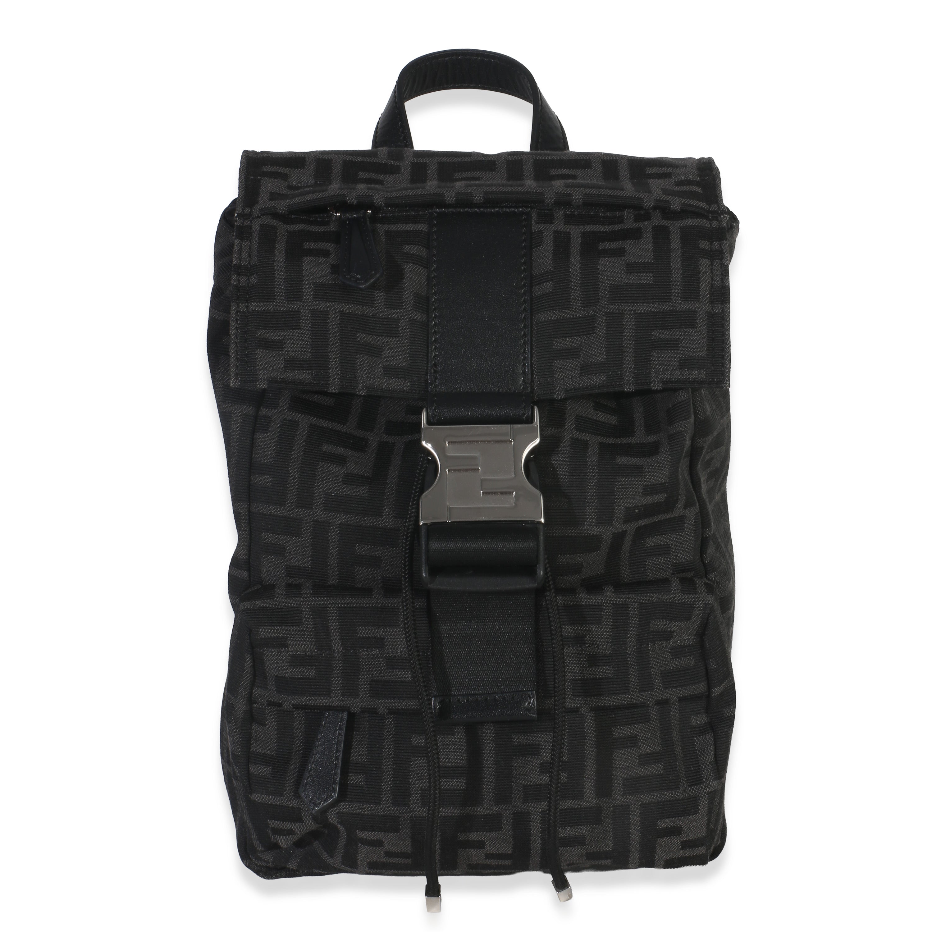 Black Zucca Canvas Small Fendiness Crossbody Bag